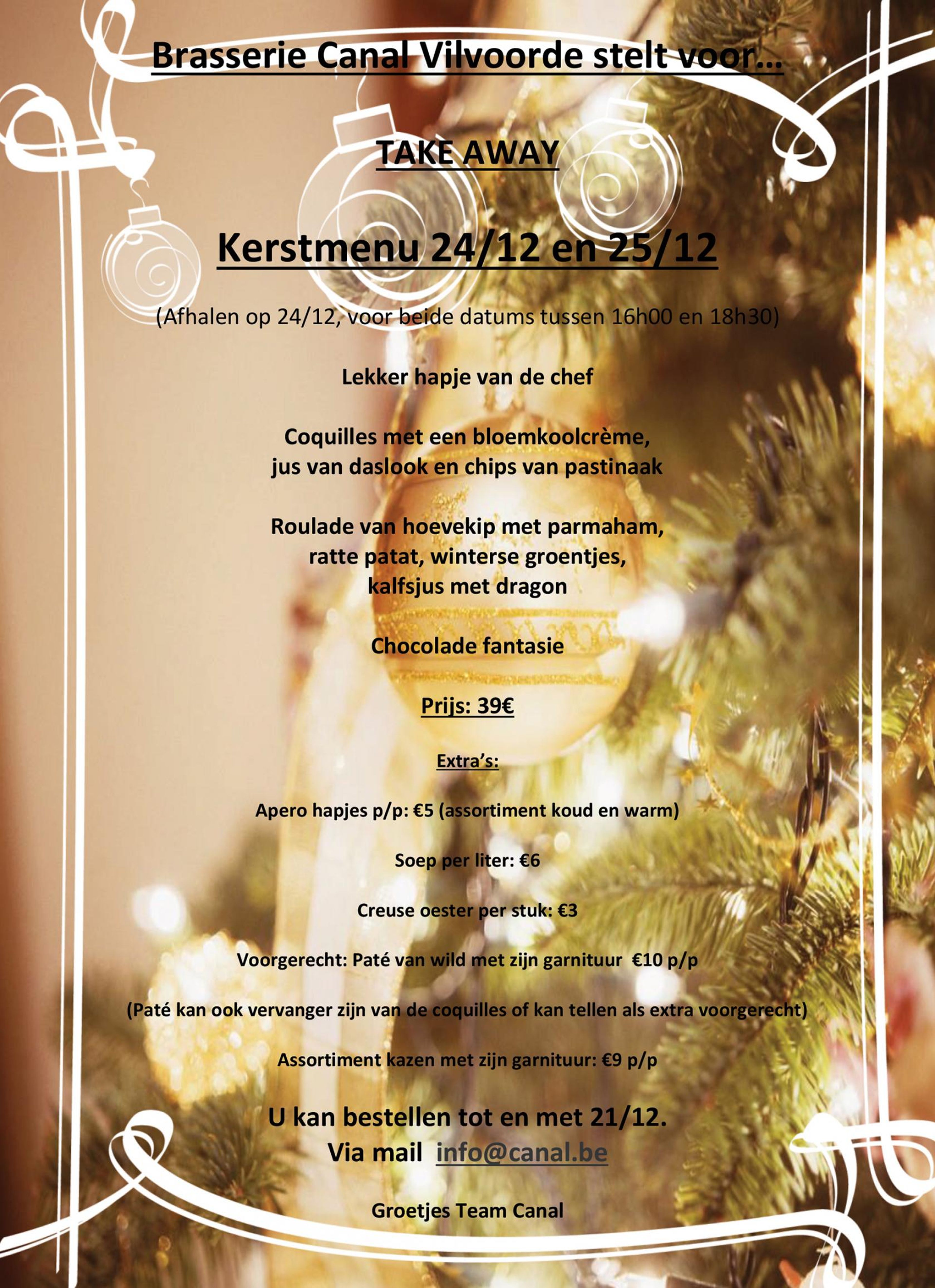 Canal kerstmenu 2020
