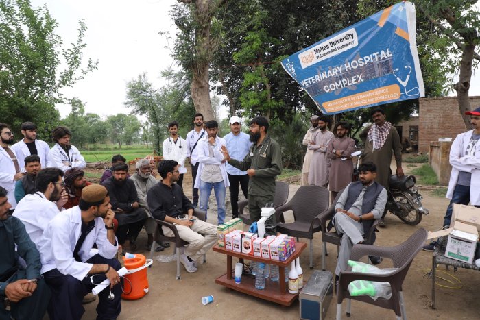 MUST DVM Student on Field for Practical Learning