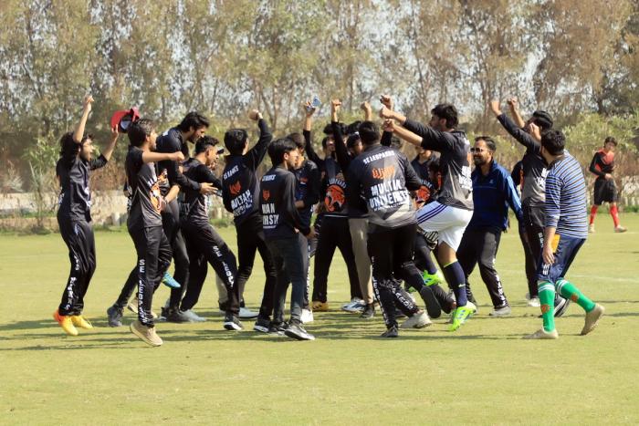 MUST Students celebrating Football Match Victory