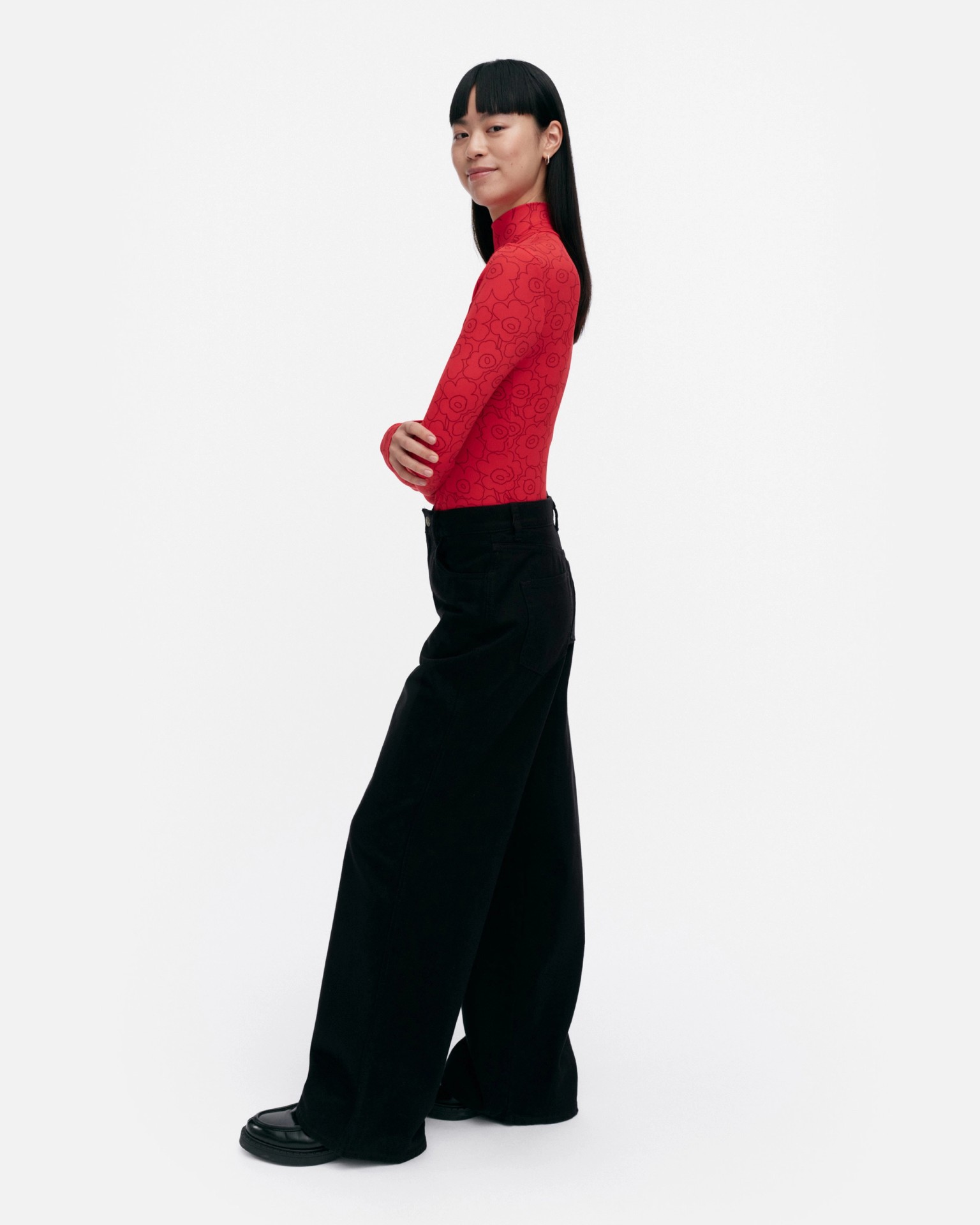 Solmia Piirto Unikko, Turtleneck shirt, red, wine red,