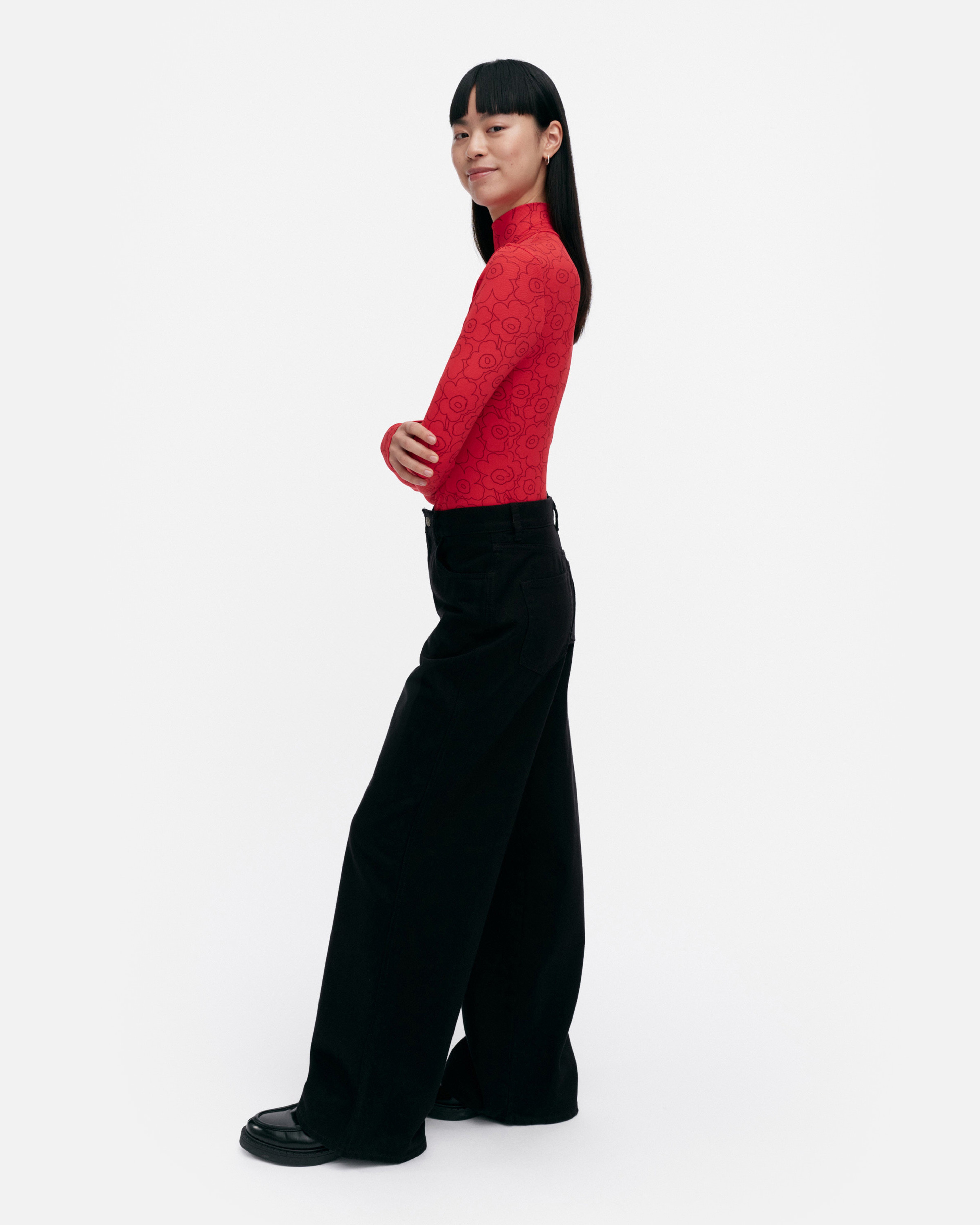 Solmia Piirto Unikko, Turtleneck shirt, red, wine red,