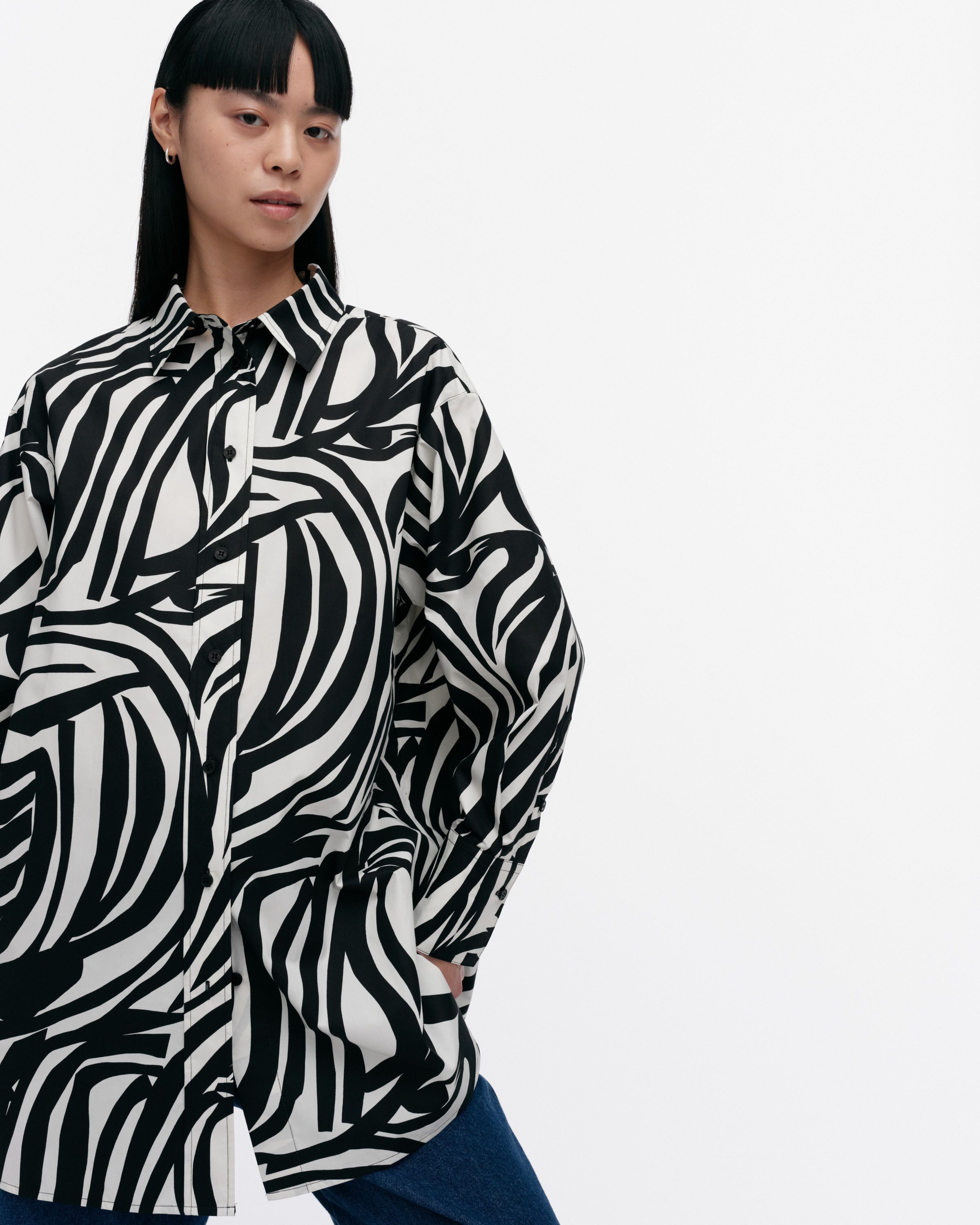Nila Jokuraita Cotton shirt | Marimekko