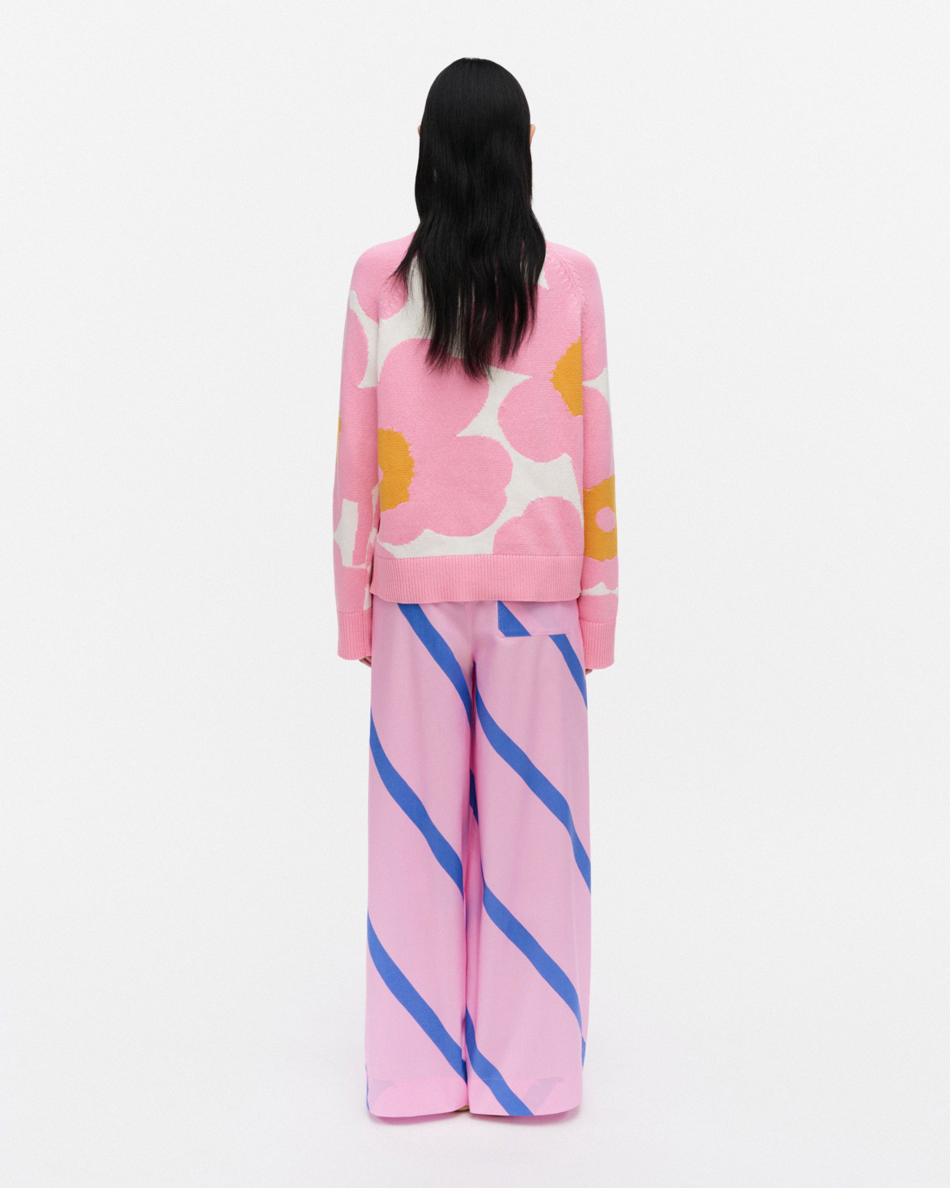 Puoti Basso, Trousers, blue, pink,