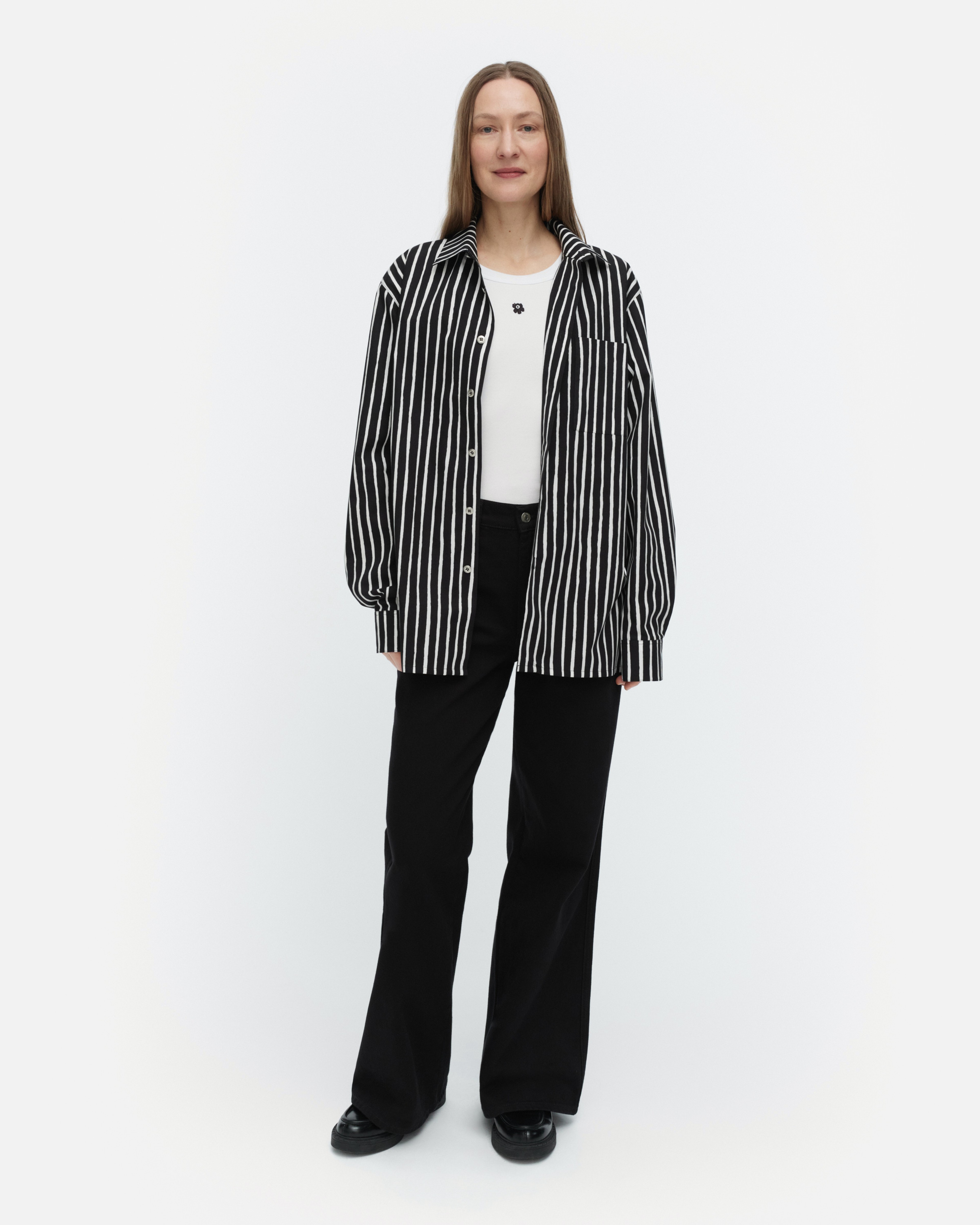 Jokapoika, Kioski cotton shirt, black, white,