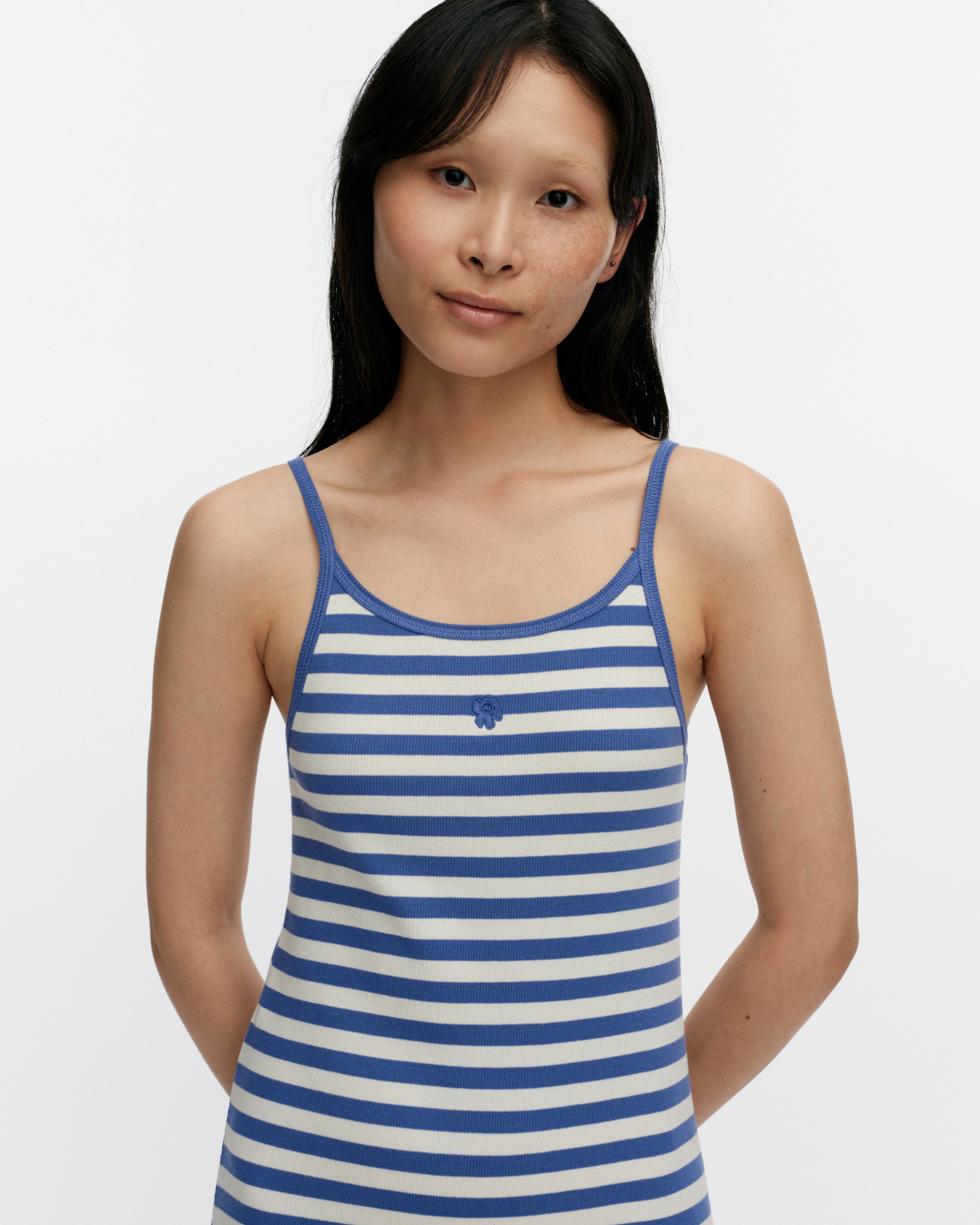 Laulaa Tasaraita Unikko, Kioski dress, blue, off white,