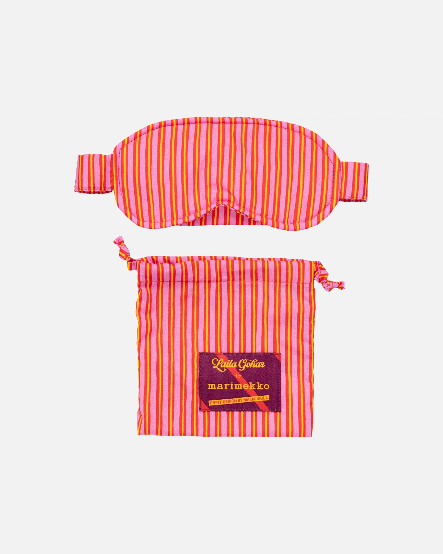 Rastas / Laila Gohar for Marimekko, Sleep mask, pink, yellow, red,