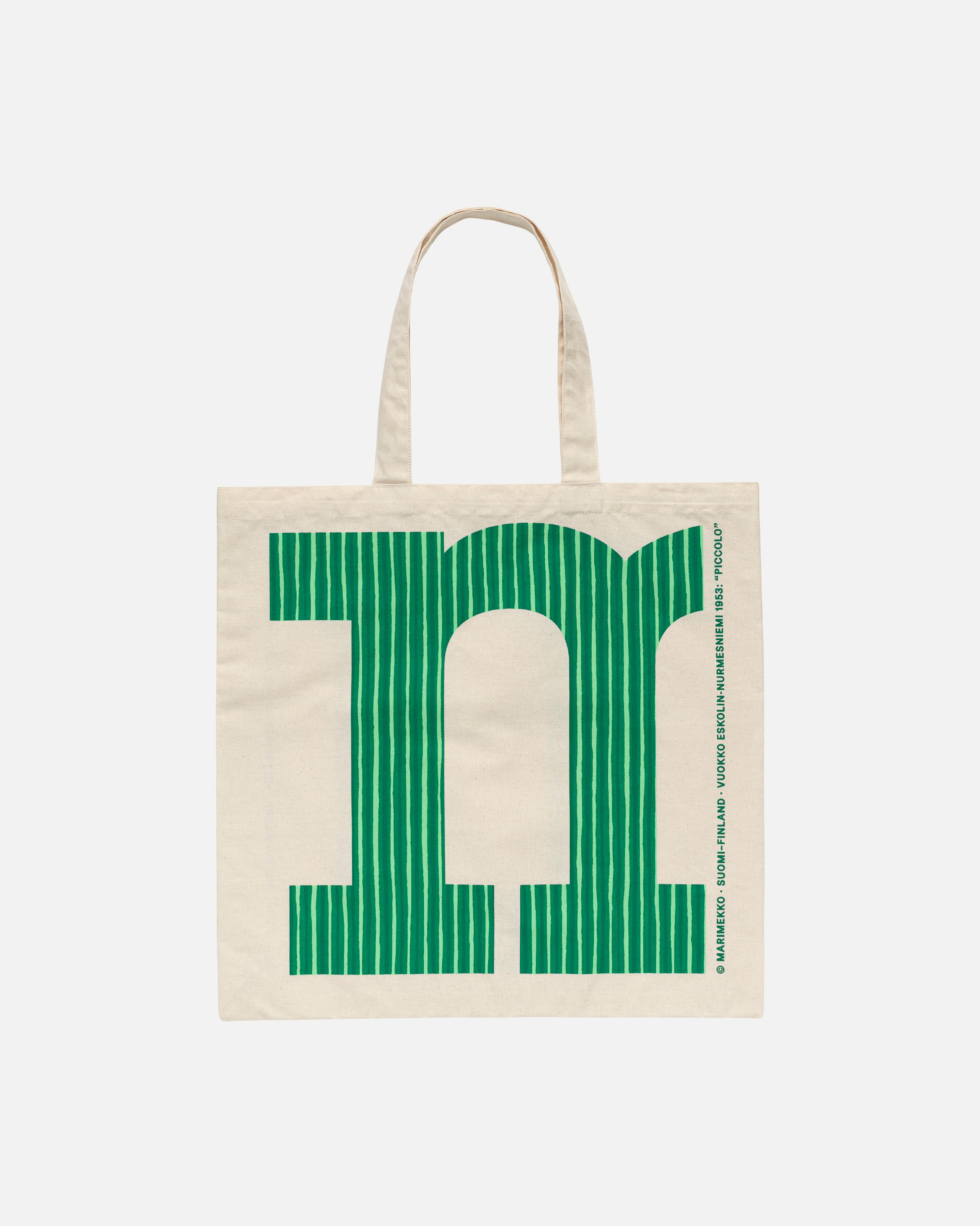 Piccolo, Logo tote bag, cotton, green,