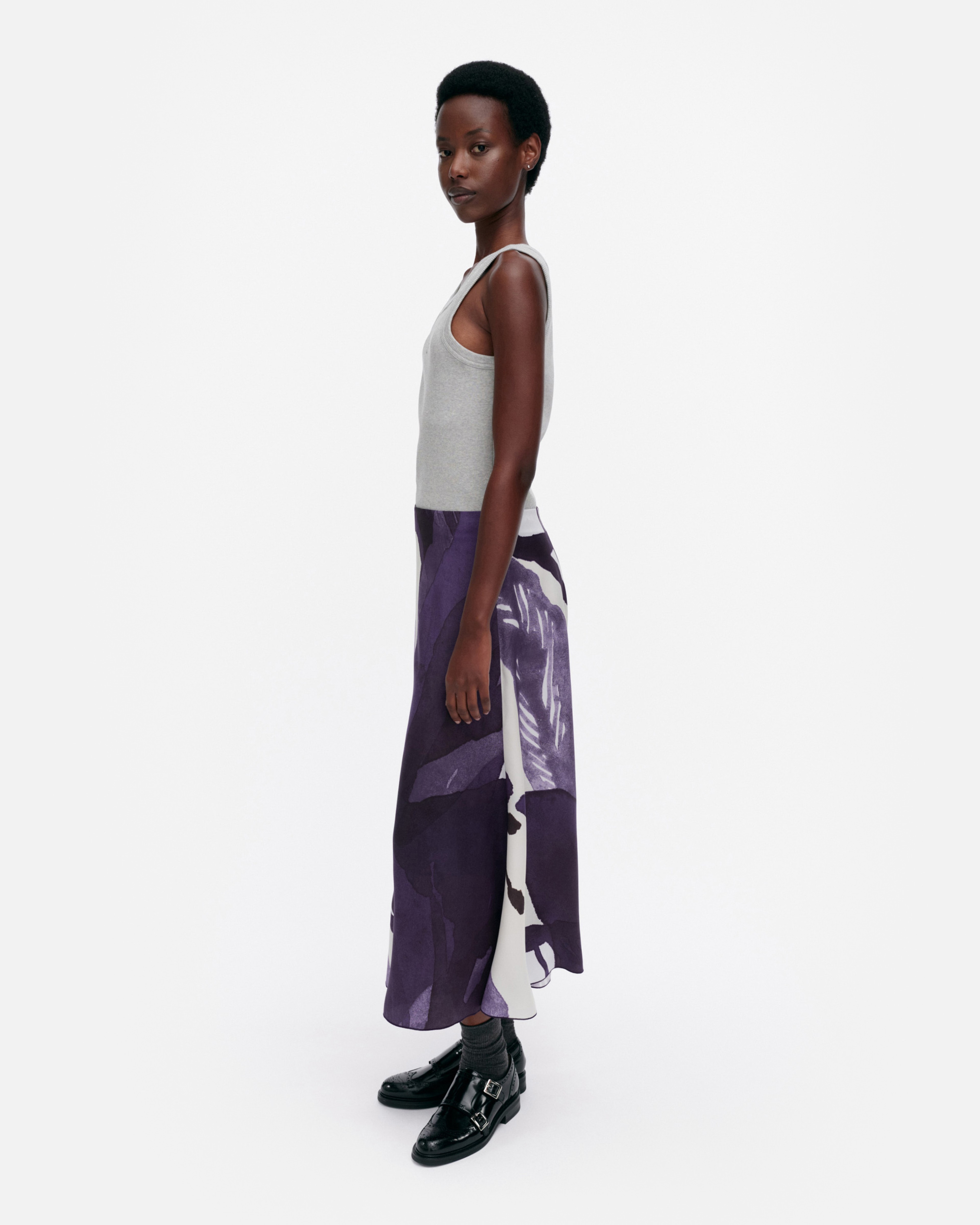 Muovaus Kylmänkukka, Skirt, violet, off white,