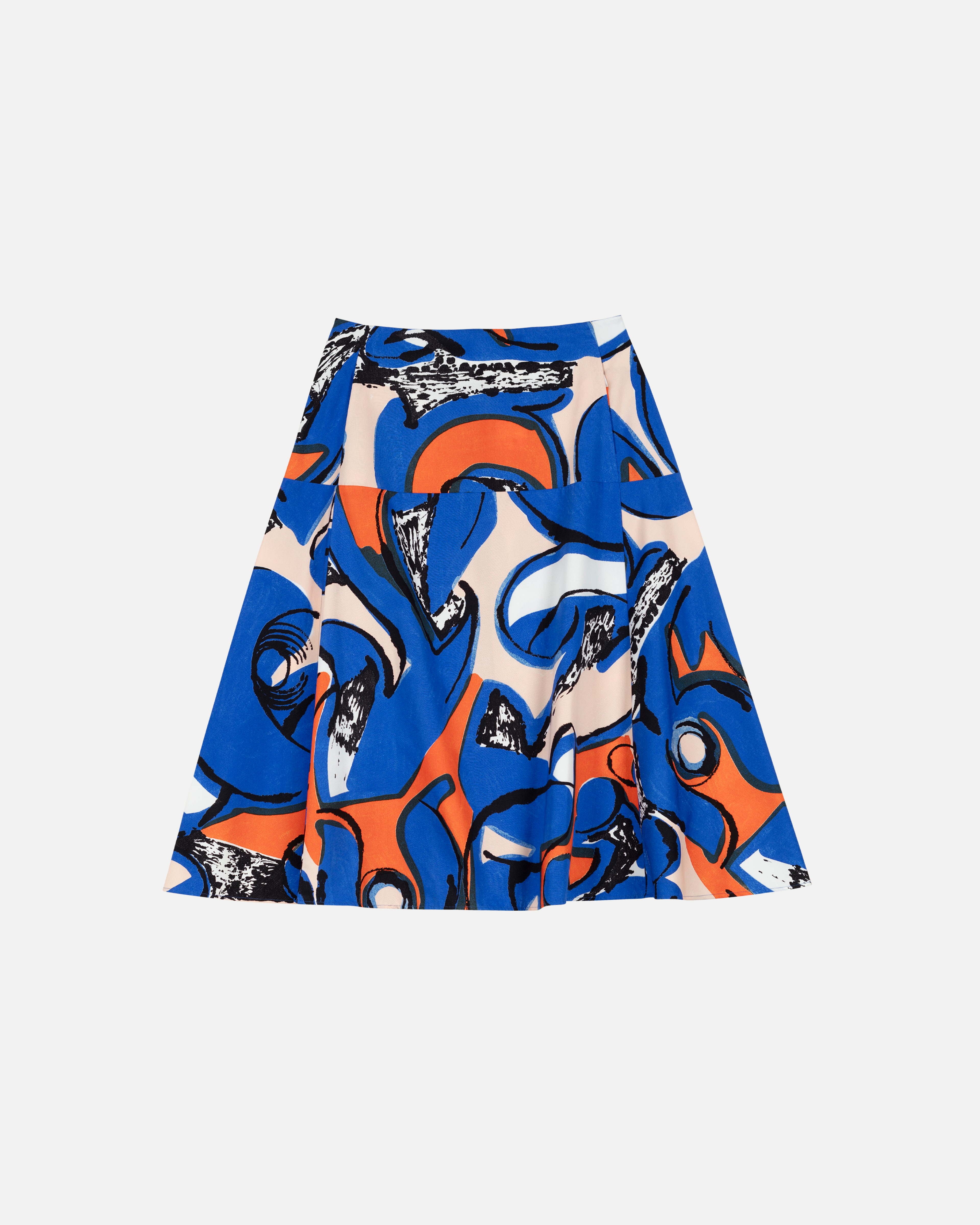 Puutarha Eldfamn, Skirt, blue, peach, orange,