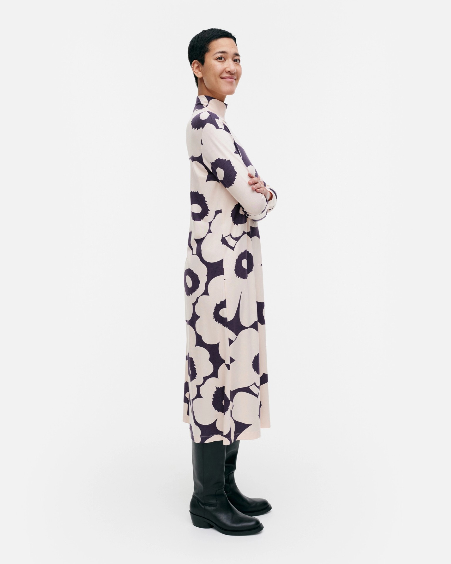 Cavea Unikko, Jersey dress, dark violet, light pink,