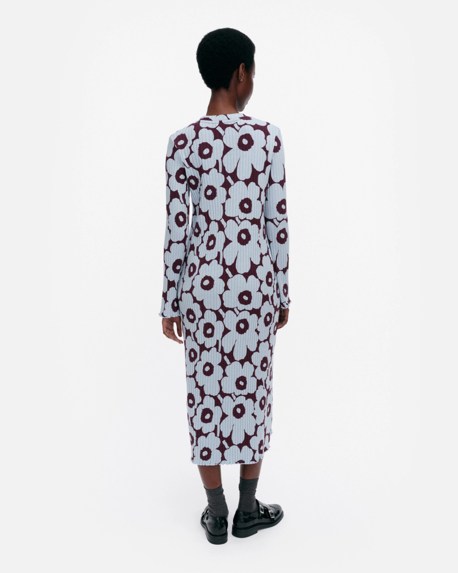 Rulla Unikko, Dress, light blue, wine red,