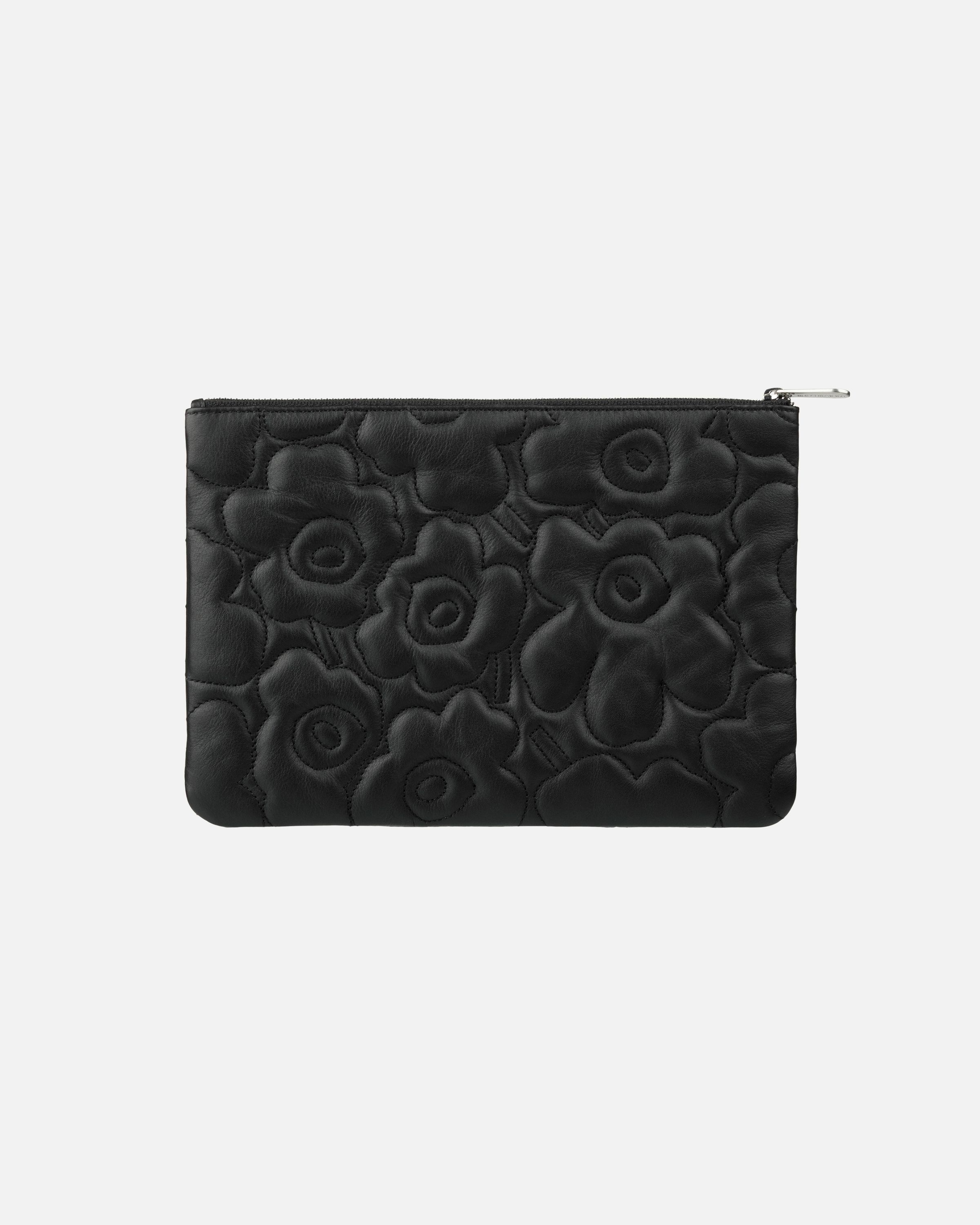 【美品】marimekko 黒 レザークラッチバッグ Pouch Bag Unikko Clutch | Marimekko