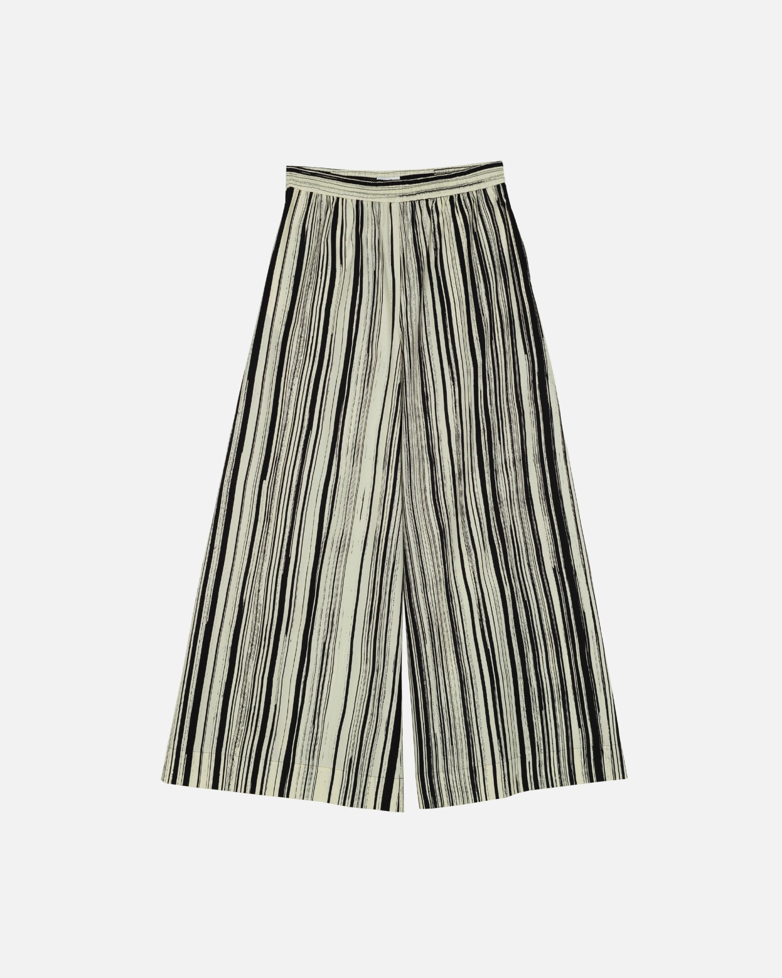 Kohti Siluetti, Cotton poplin trousers, light yellow, black,