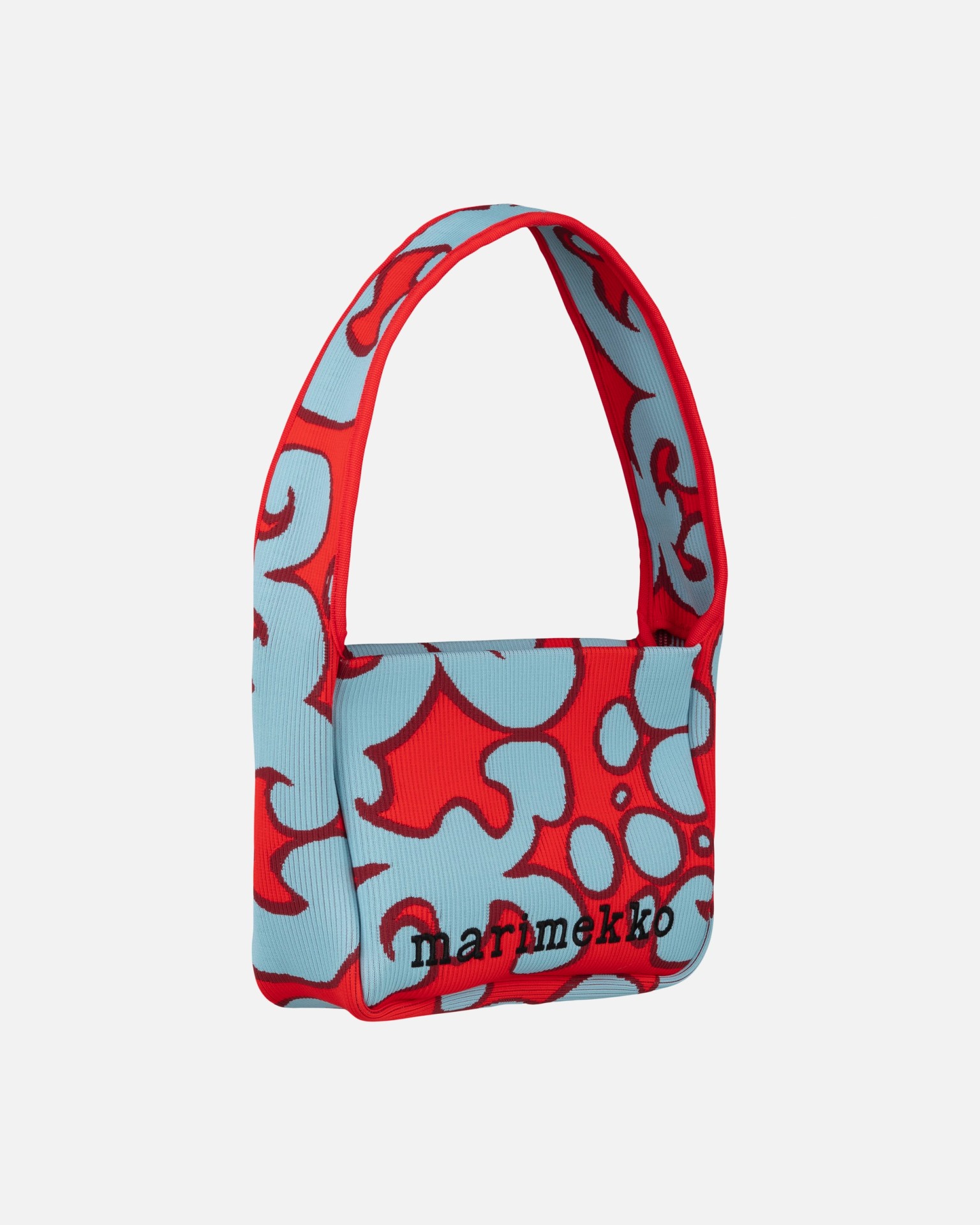 Knitted Shoulderbag Keidas, Umhängetasche, Hellblau, Rot,