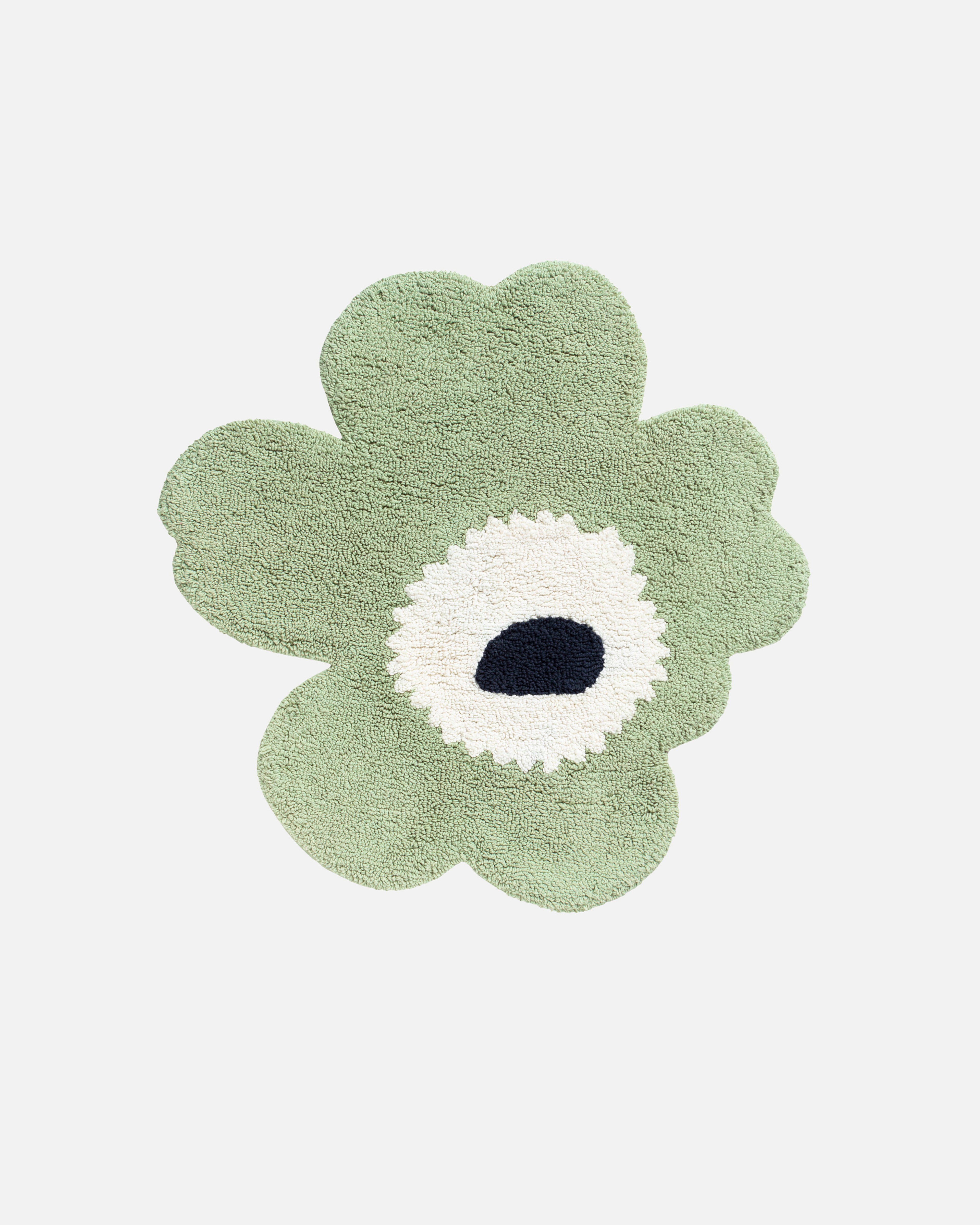 Unikko, Bath mat, sage,off white,dark blue,