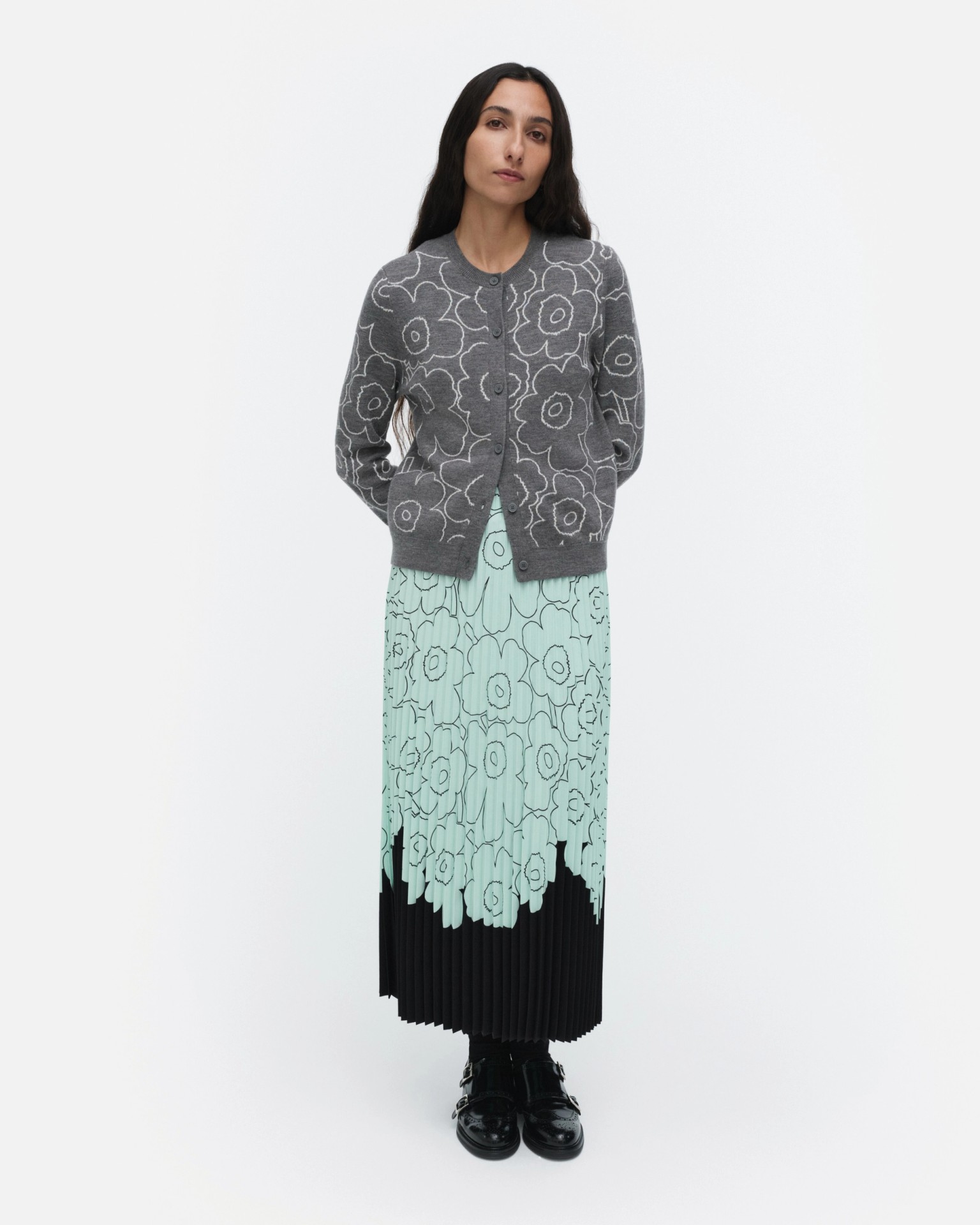 Piiru Piirto Unikko Placement, Skirt, light turquoise, black,