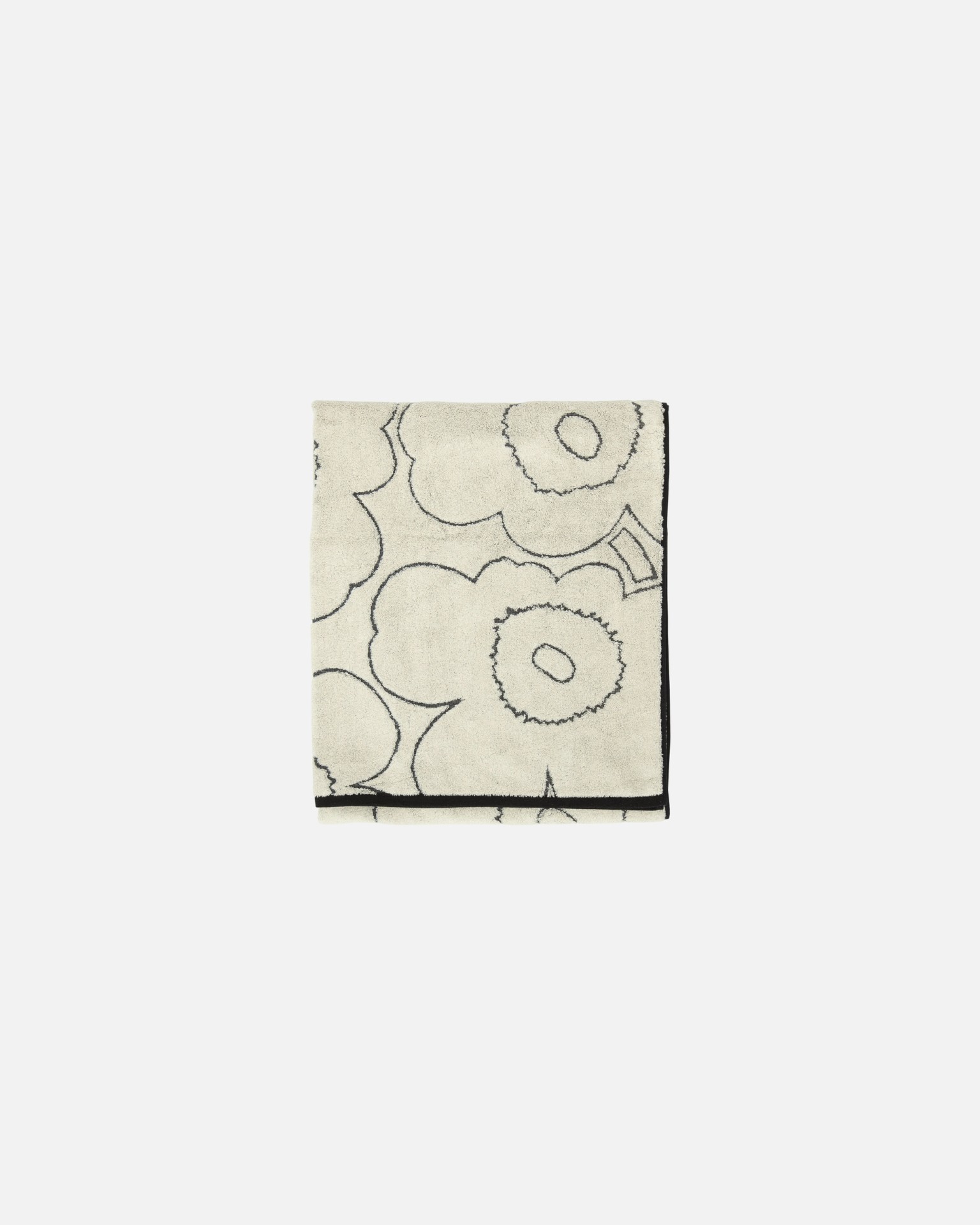 Piirto Unikko, Bath towel, ivory, black,