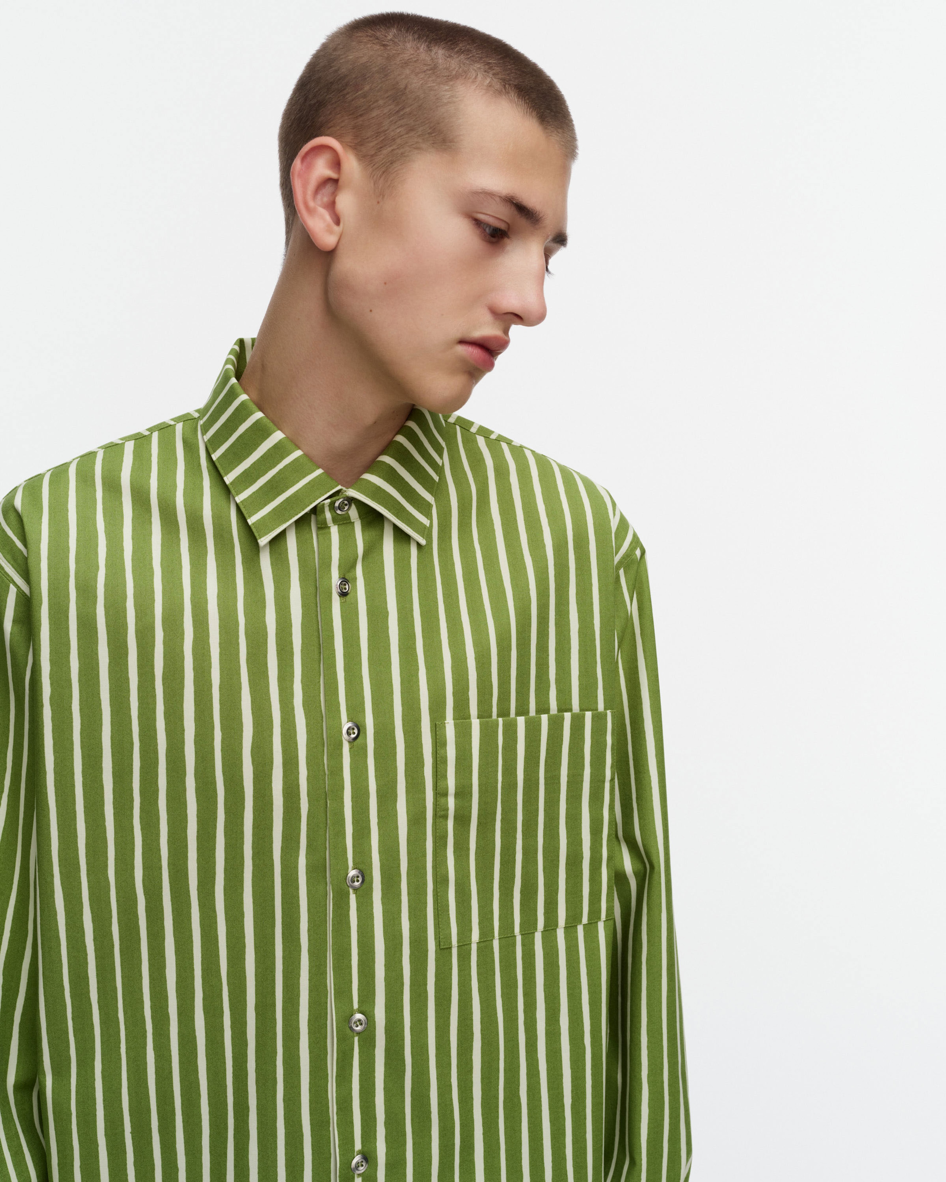 Jokapoika, Kioski cotton shirt, green, light yellow,