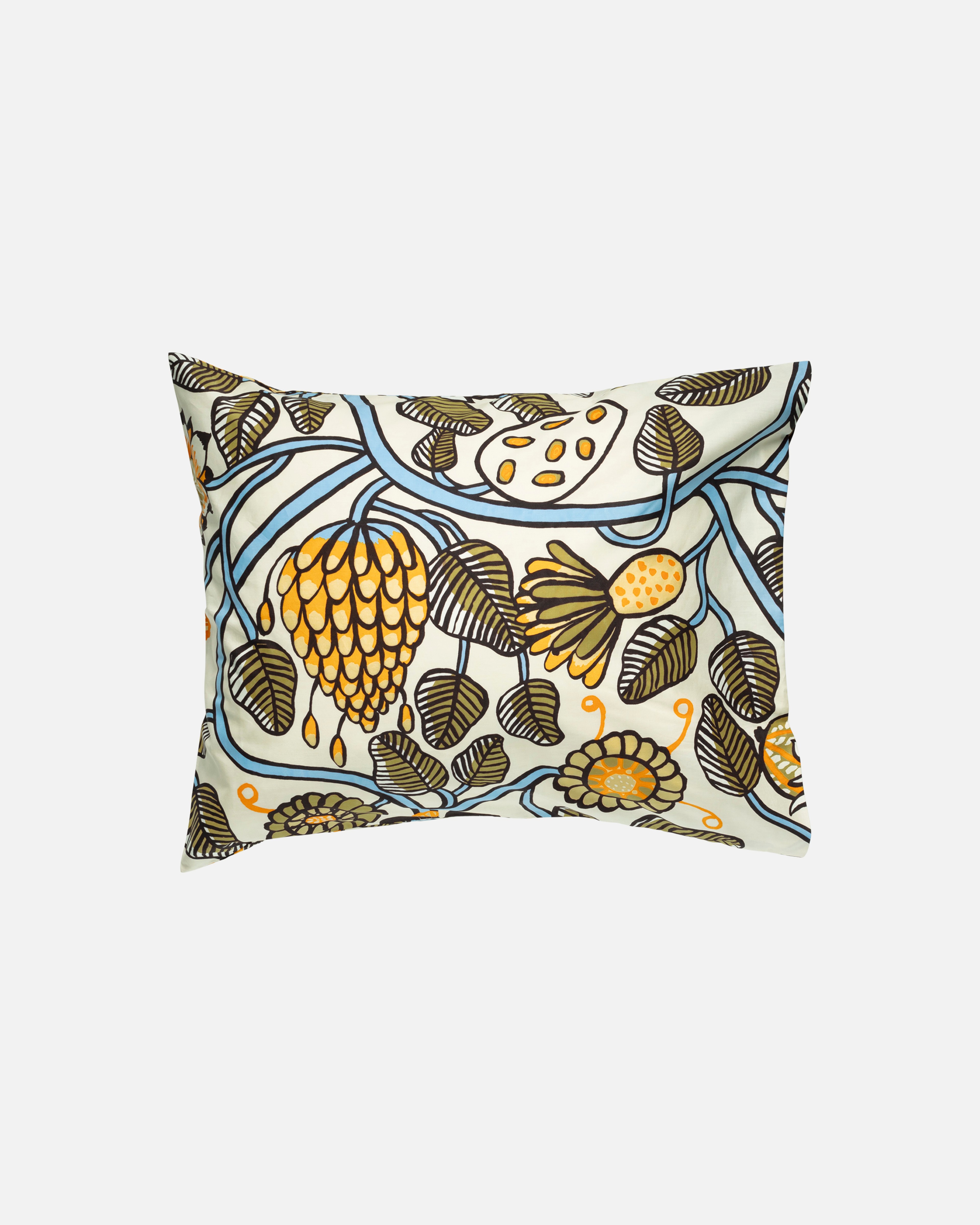 Tiara, Pillow case 50x60 cm, sand, sky blue, green,