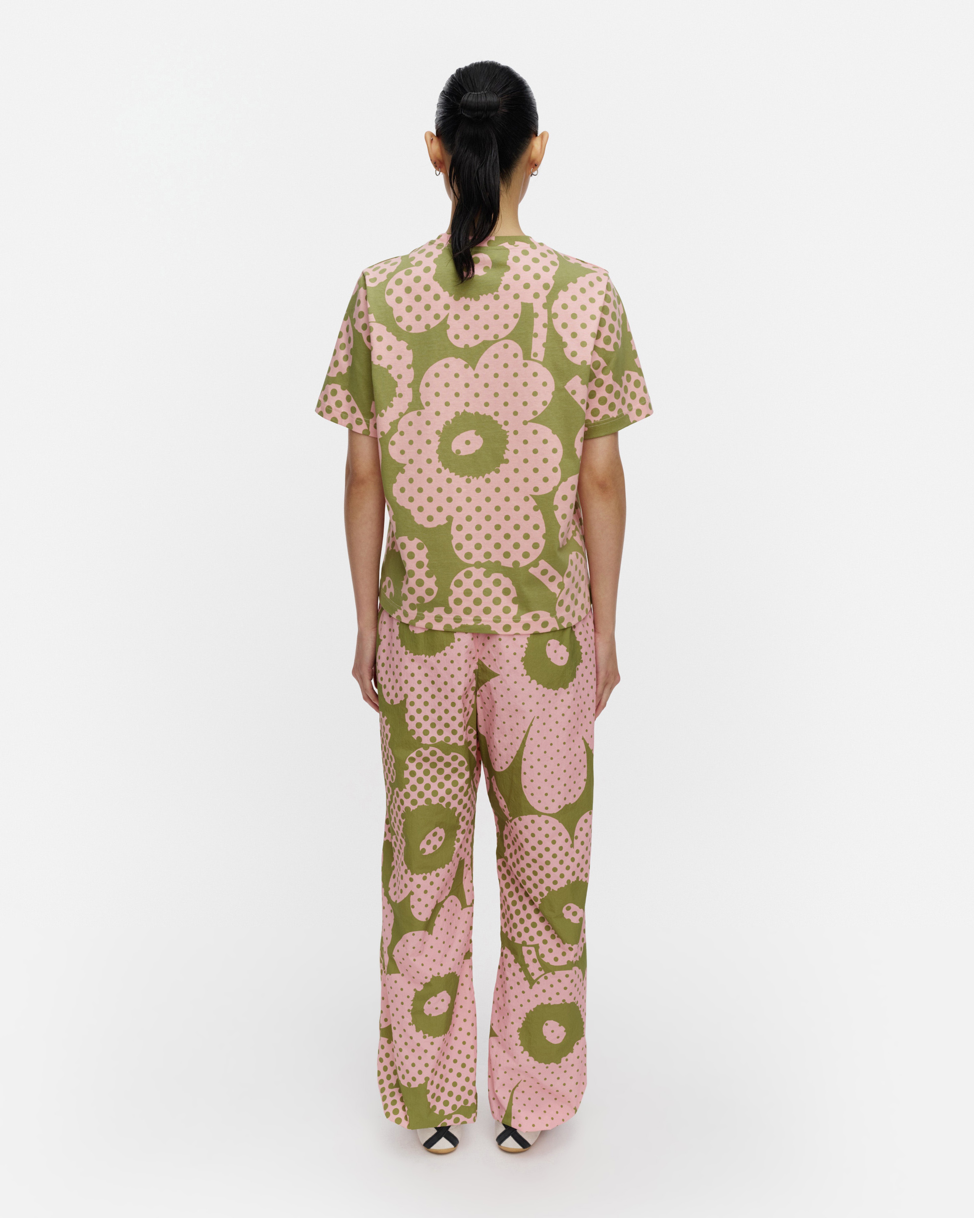 Else Unikko, Kioski t-shirt, green, light pink,