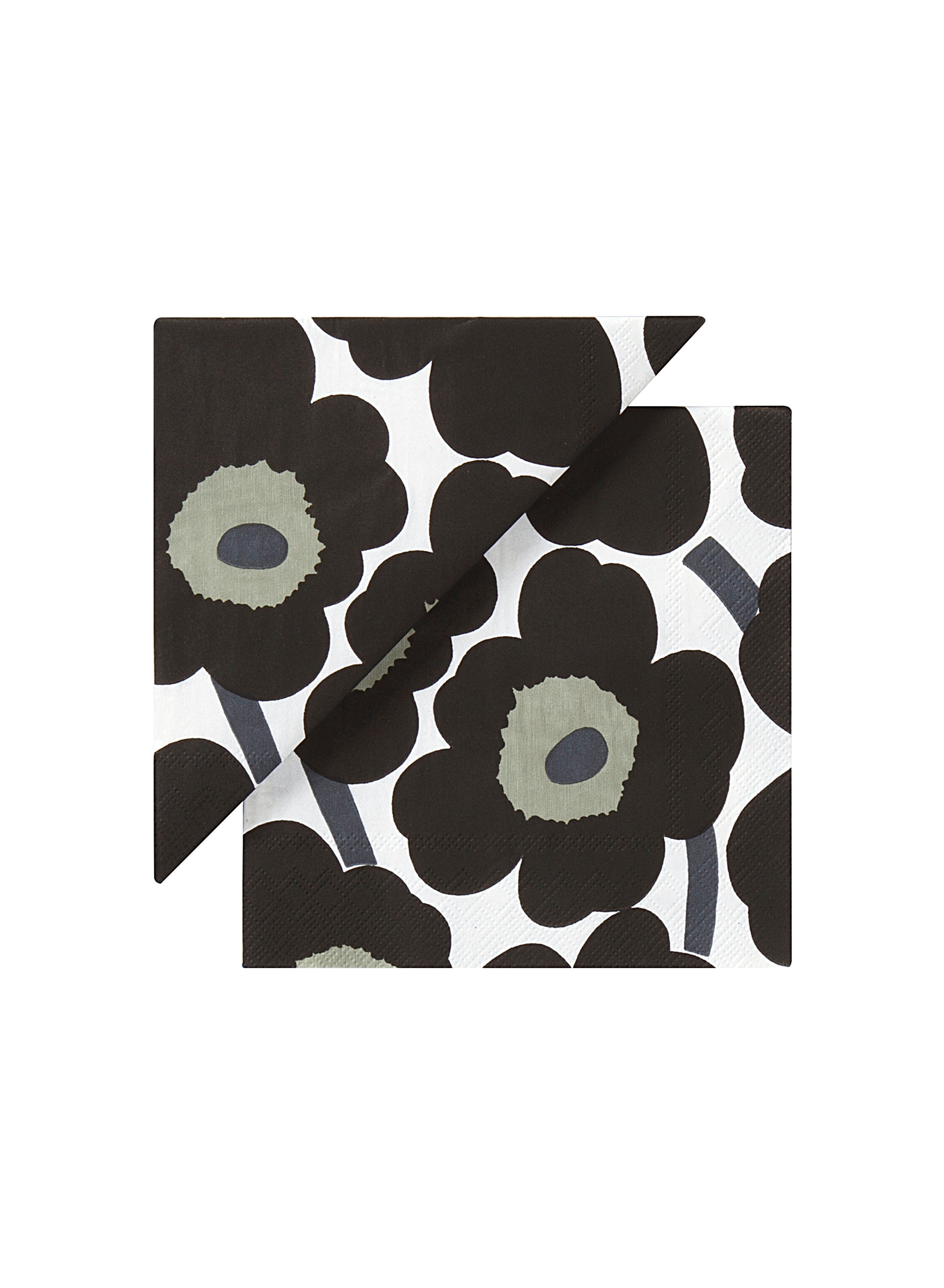 Unikko, Paper napkin 33 x 33 cm, black,