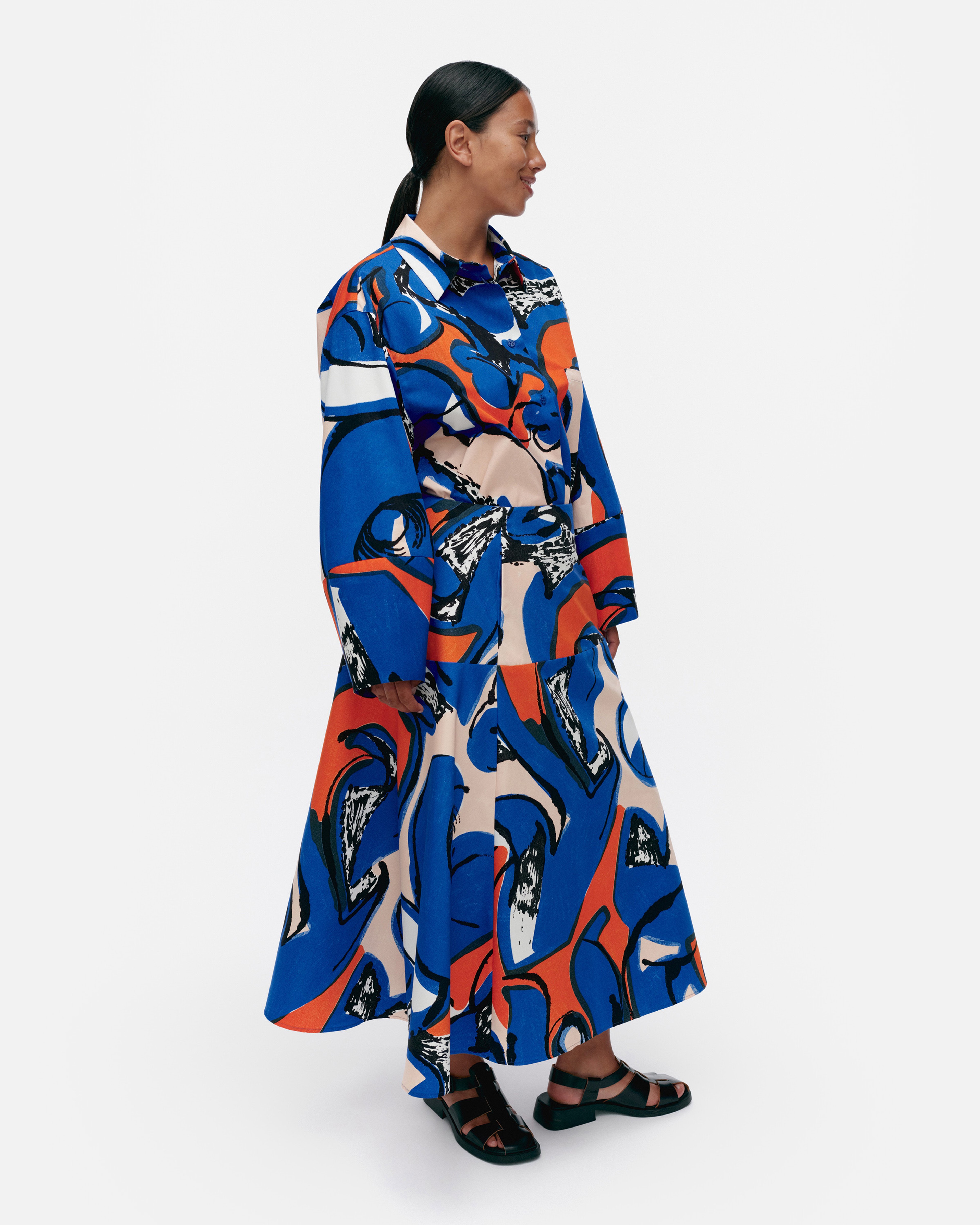 Puutarha Eldfamn, Skirt, blue, peach, orange,