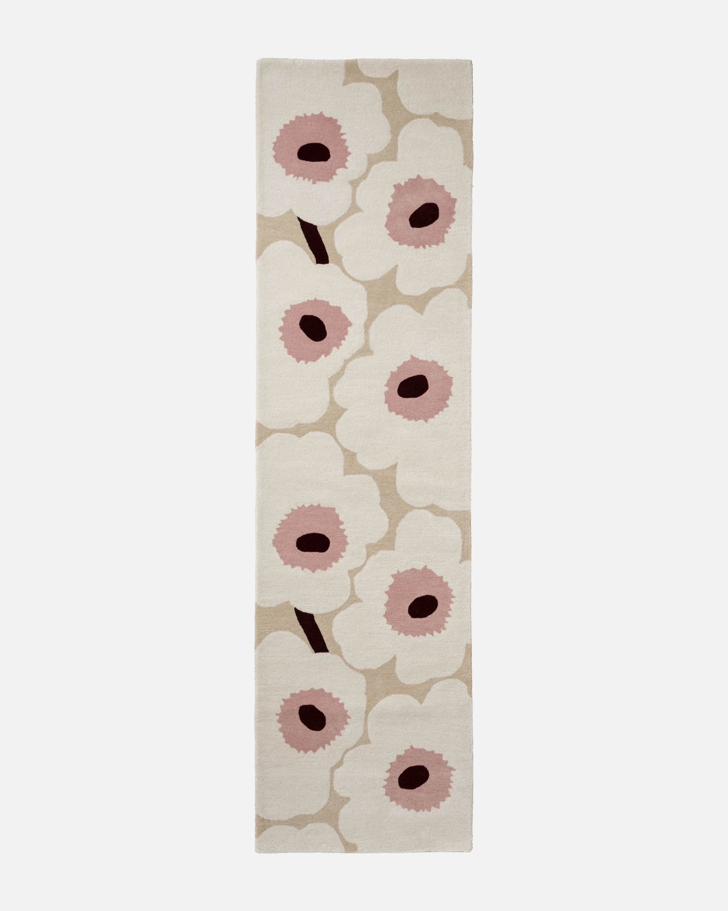 marimekko Unikko フラワーラグ 2枚セット Unikko Rug 70 x 245 cm beige, off white, rose | Marimekko