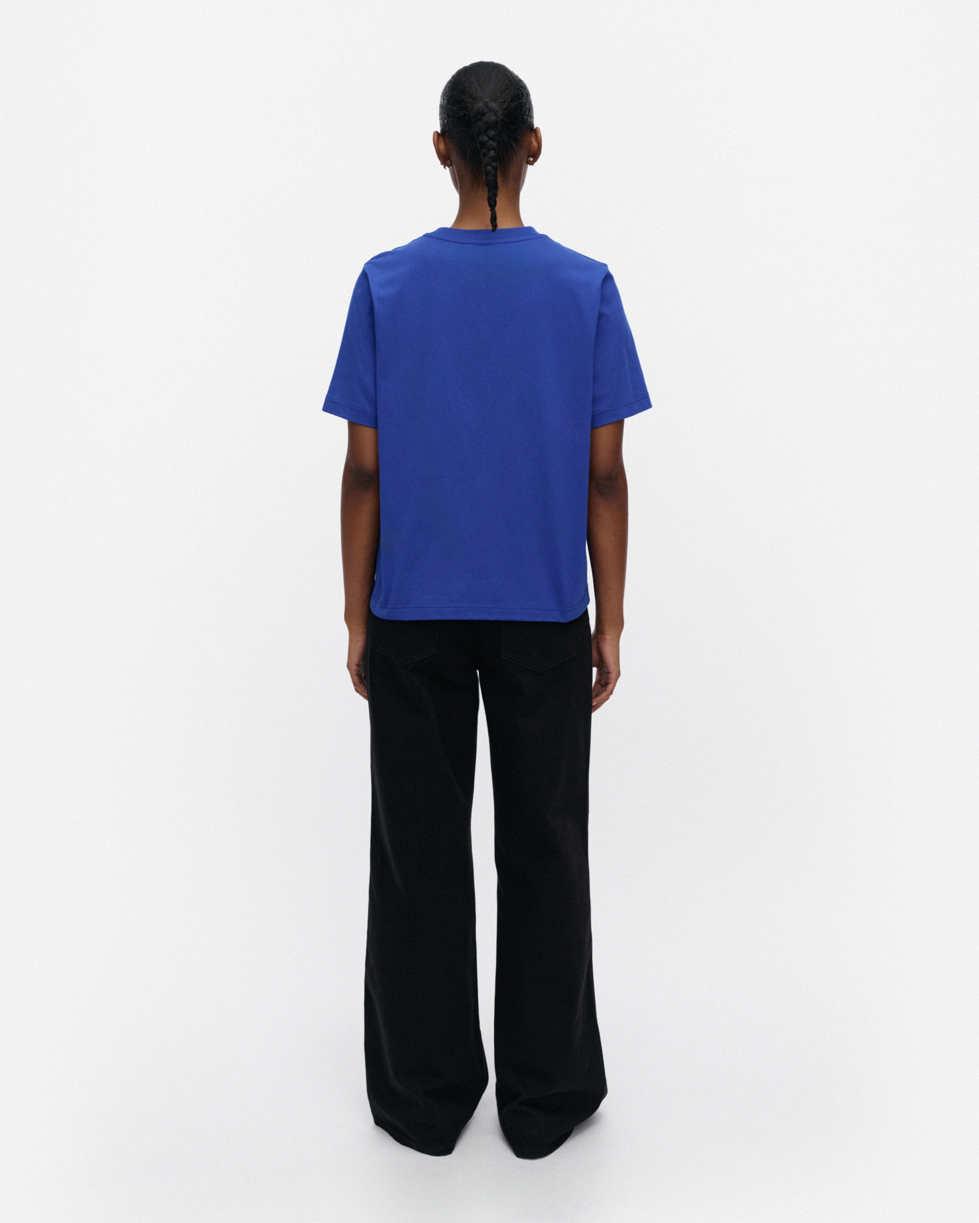 Else Unikko Placement, Kioski t-shirt, dark blue, grey, dark brown,