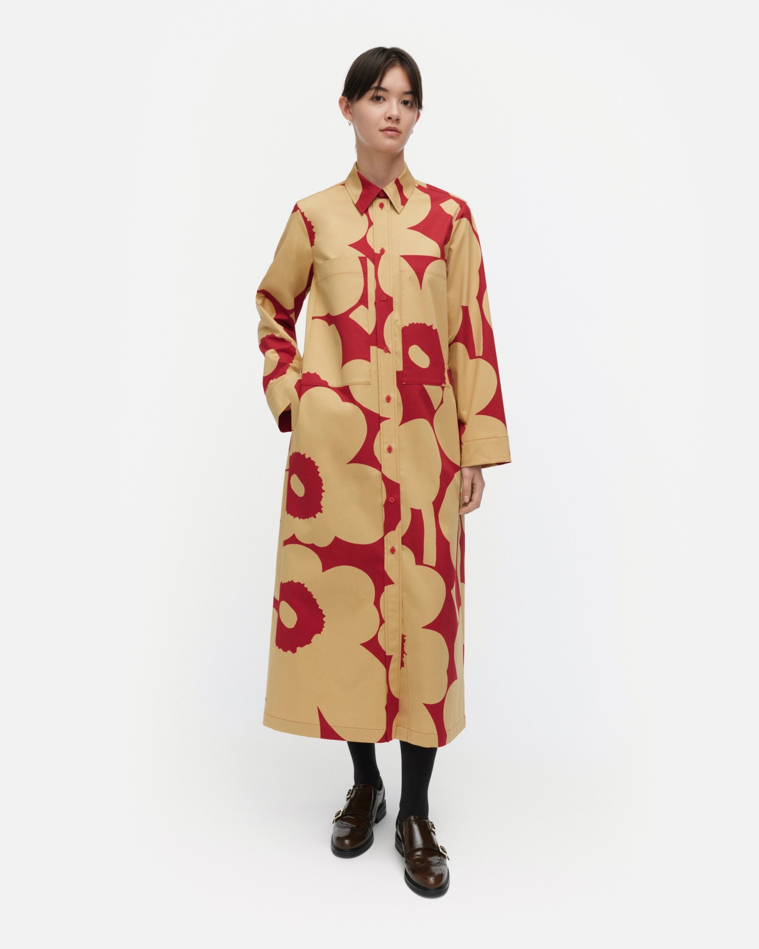 Molla Unikko, Dress, light brown, red,