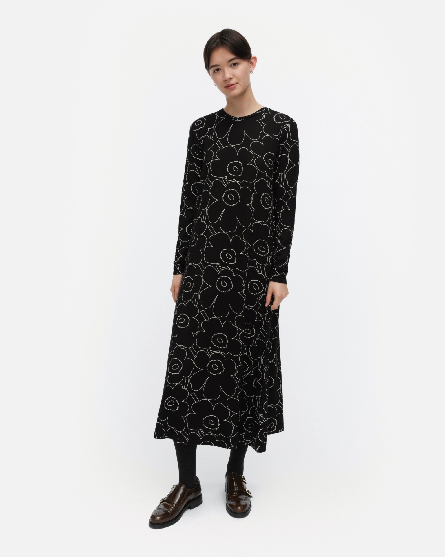 Kolmin Piirto Unikko, Jersey dress, black, off white,