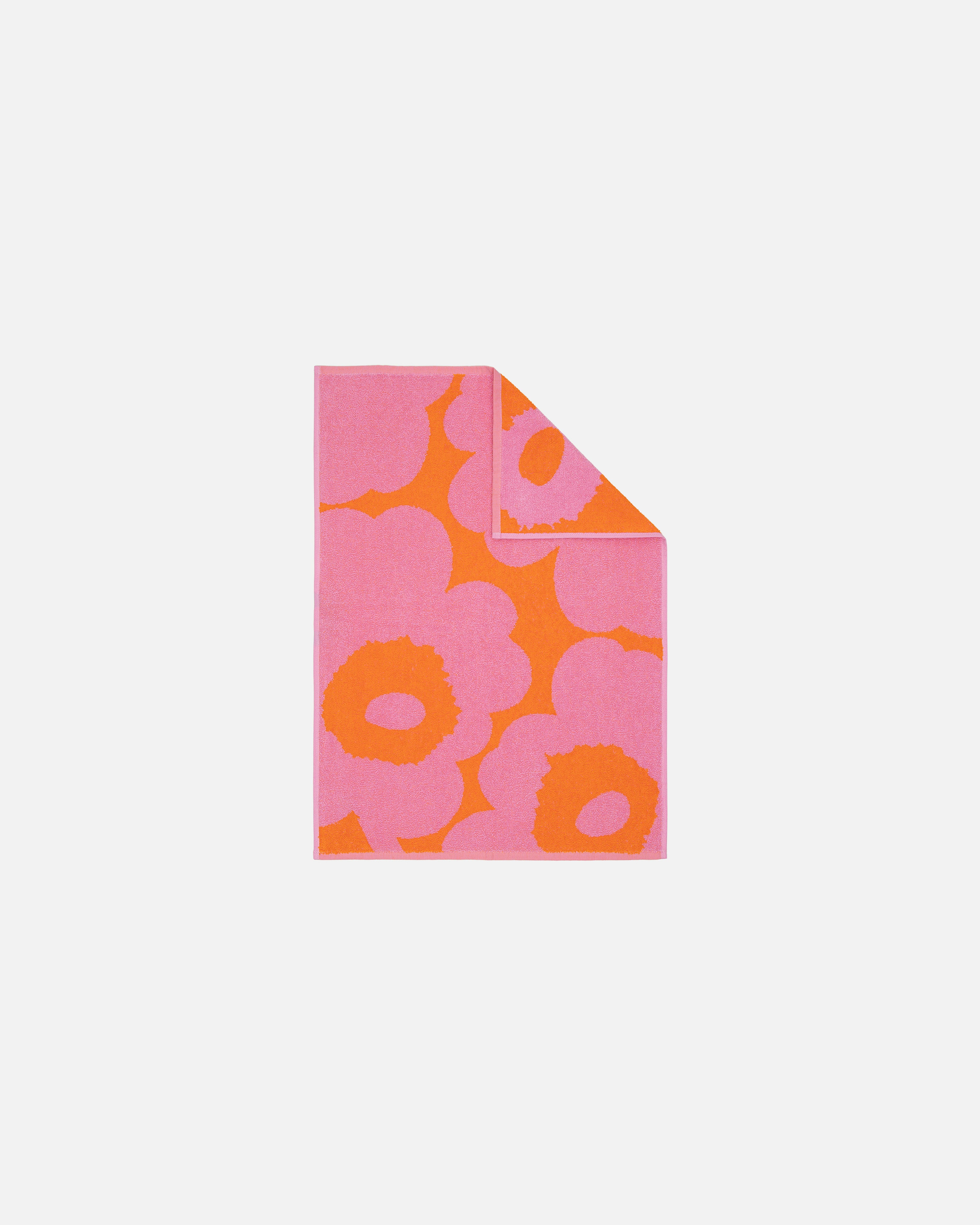 Unikko, Hand towel, orange, pink,