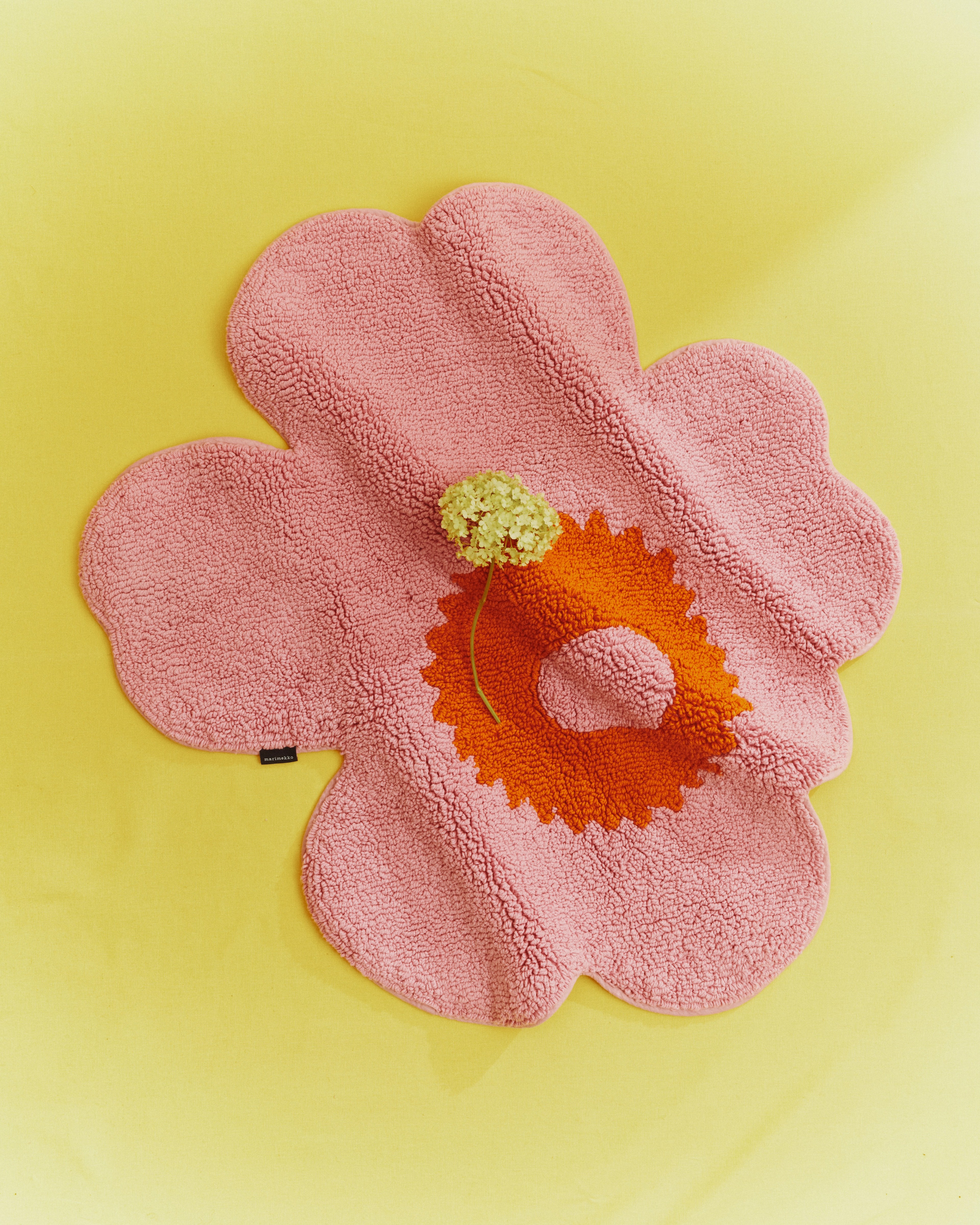 Unikko, Bath mat, pink, orange,