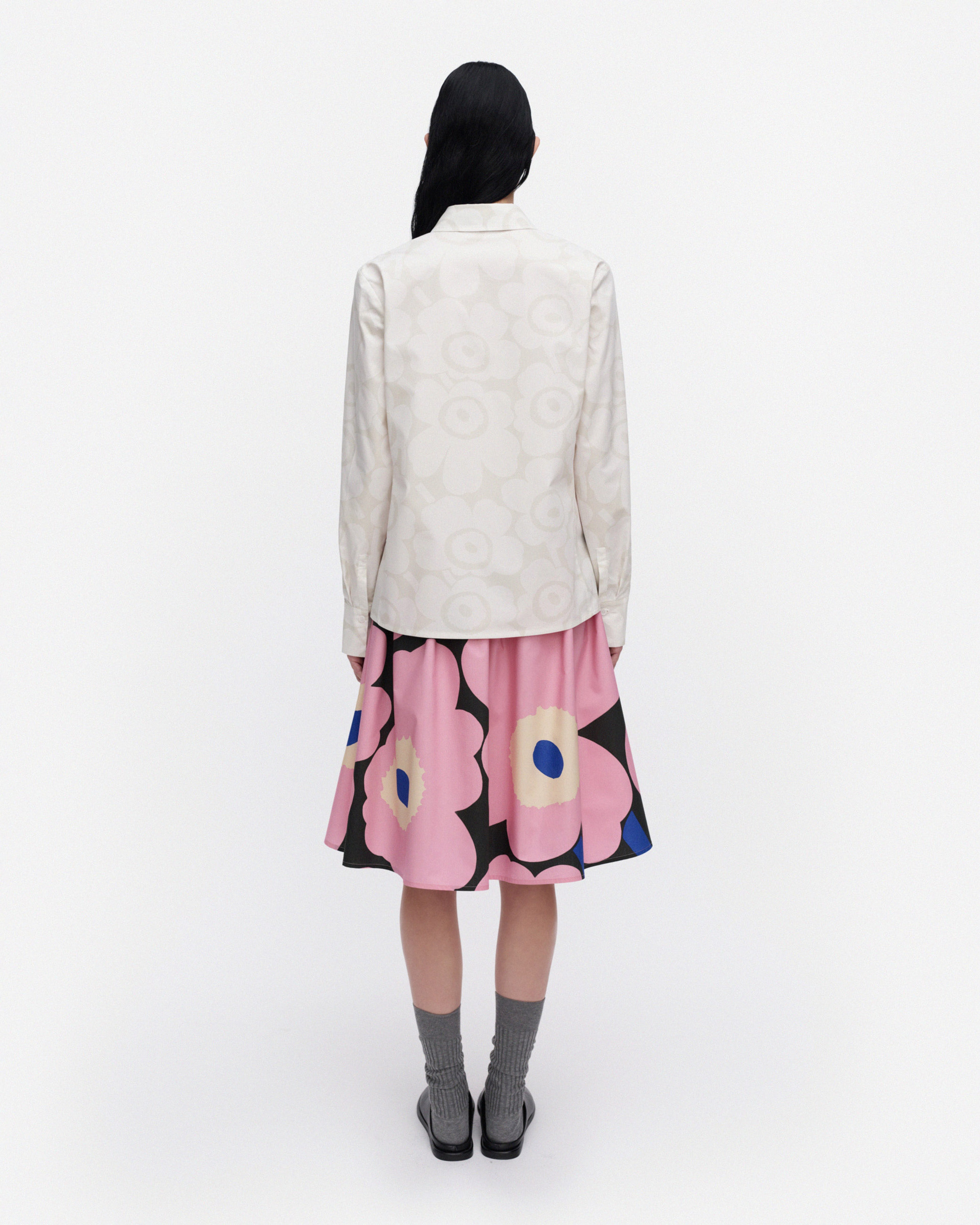 Uudestaan Unikko, Blouse, off white, light grey,