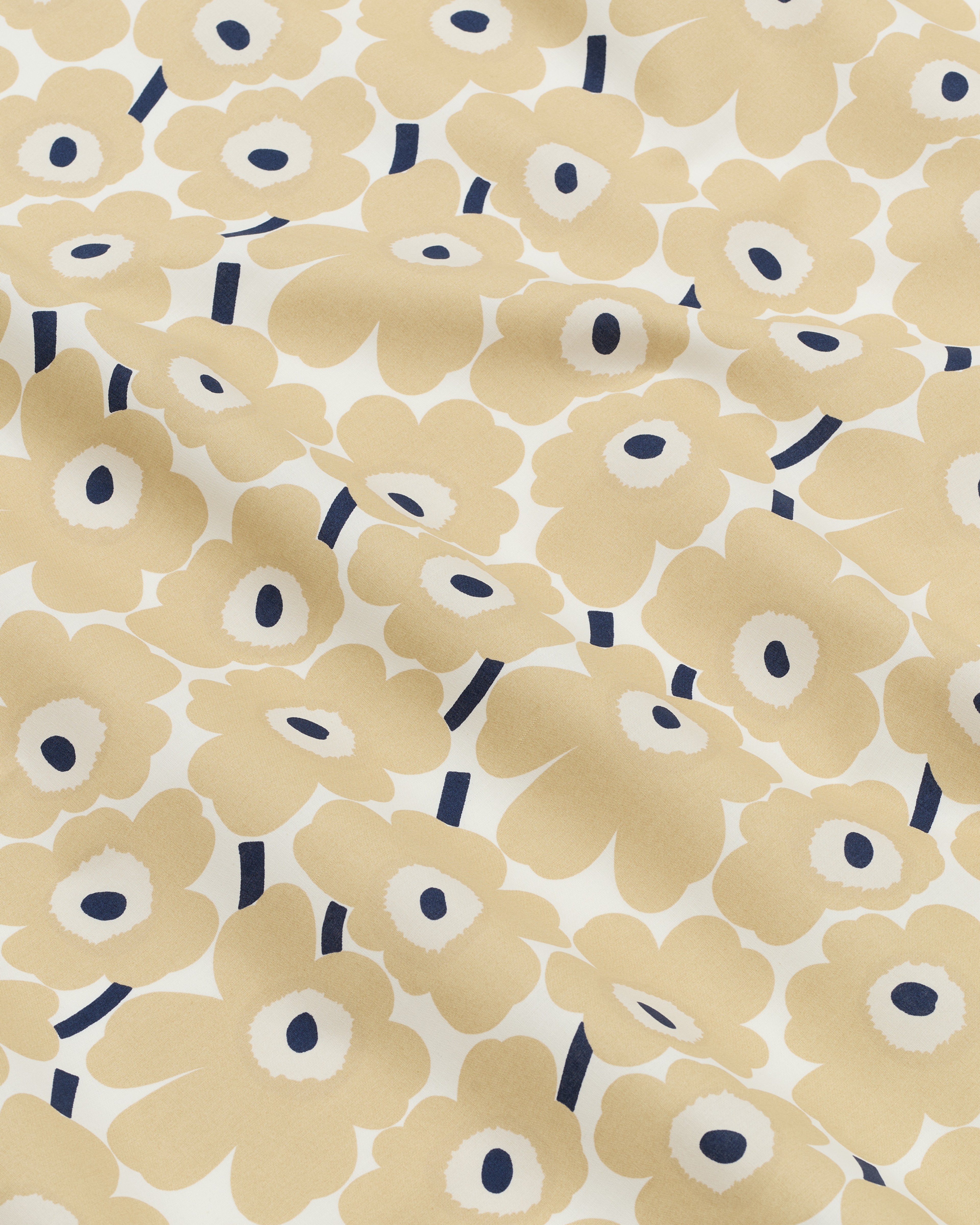Mini Unikko, Cotton fabric, white,beige,dark blue,