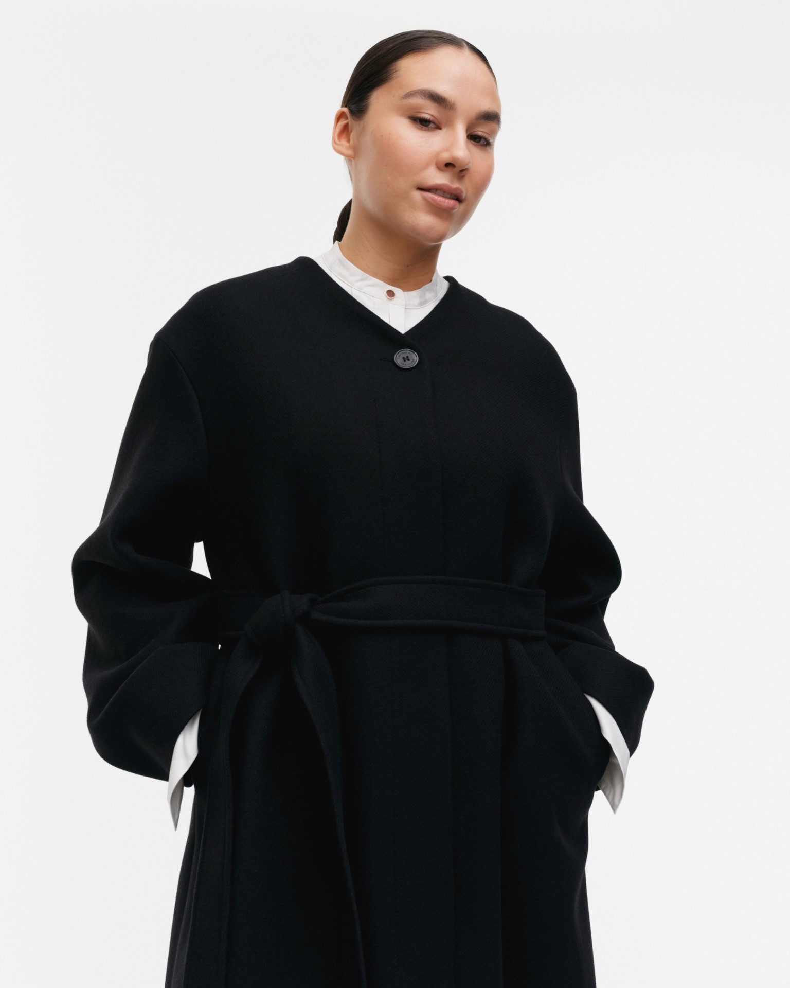 Formaali Solid, Wool coat, black,