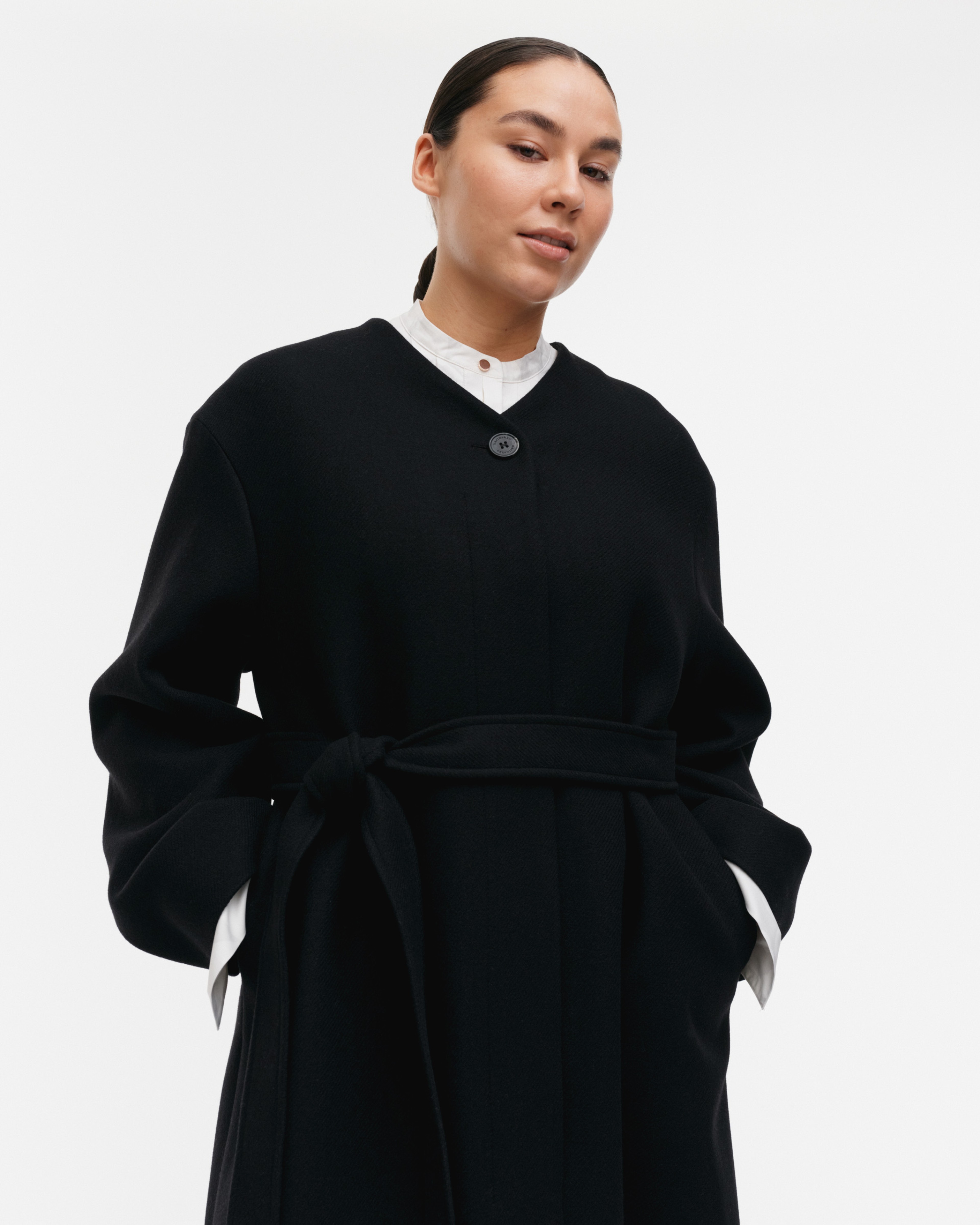 Formaali Solid, Wool coat, black,