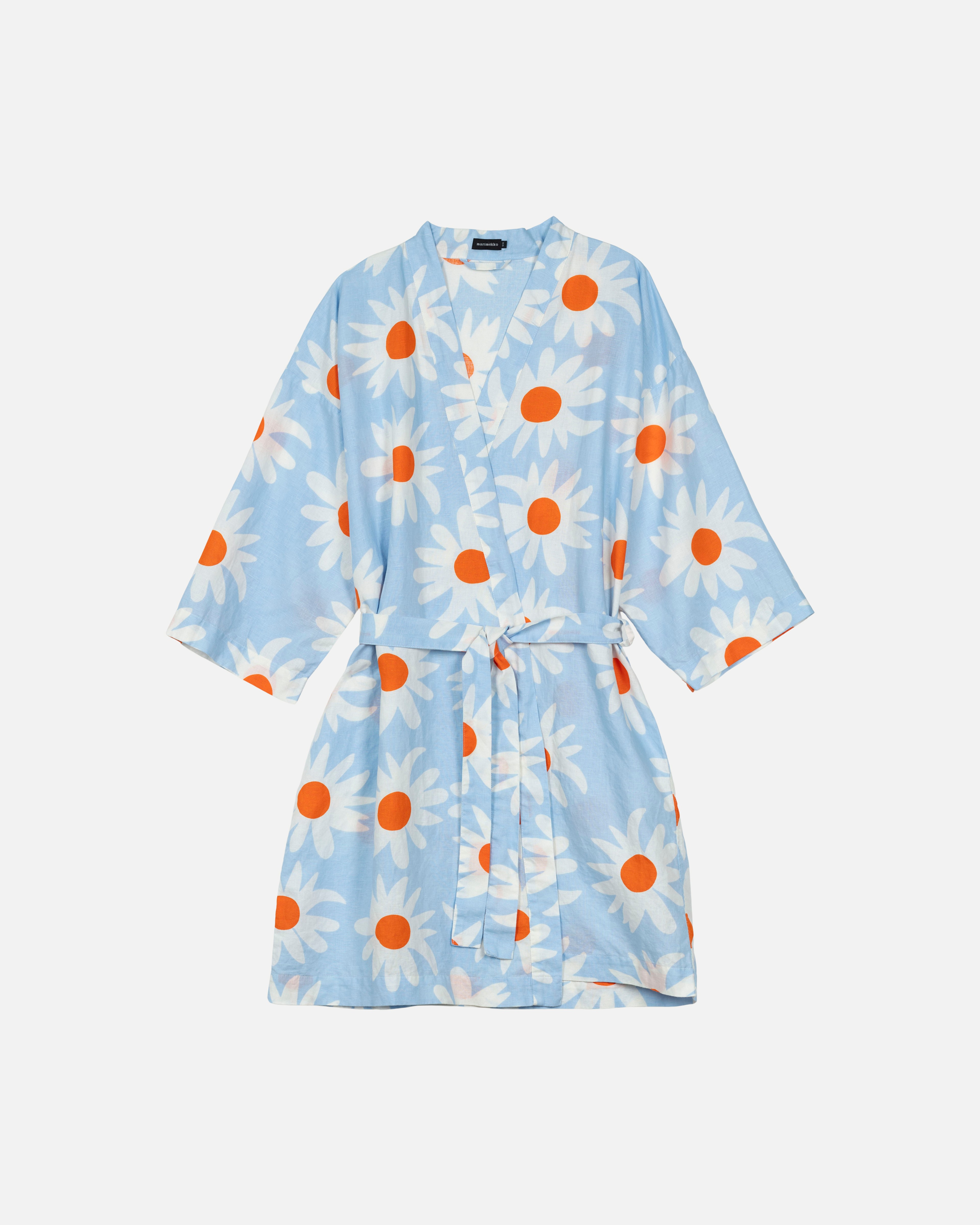 Rakastaa ei rakasta, Morning gown, lt.blue, off white, orange,