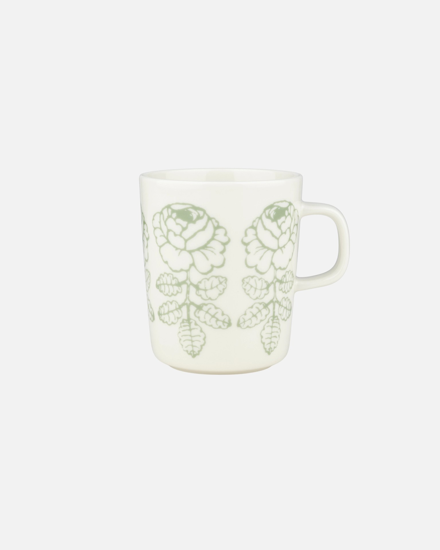 Oiva / Vihkiruusu, Mug, white, sage,