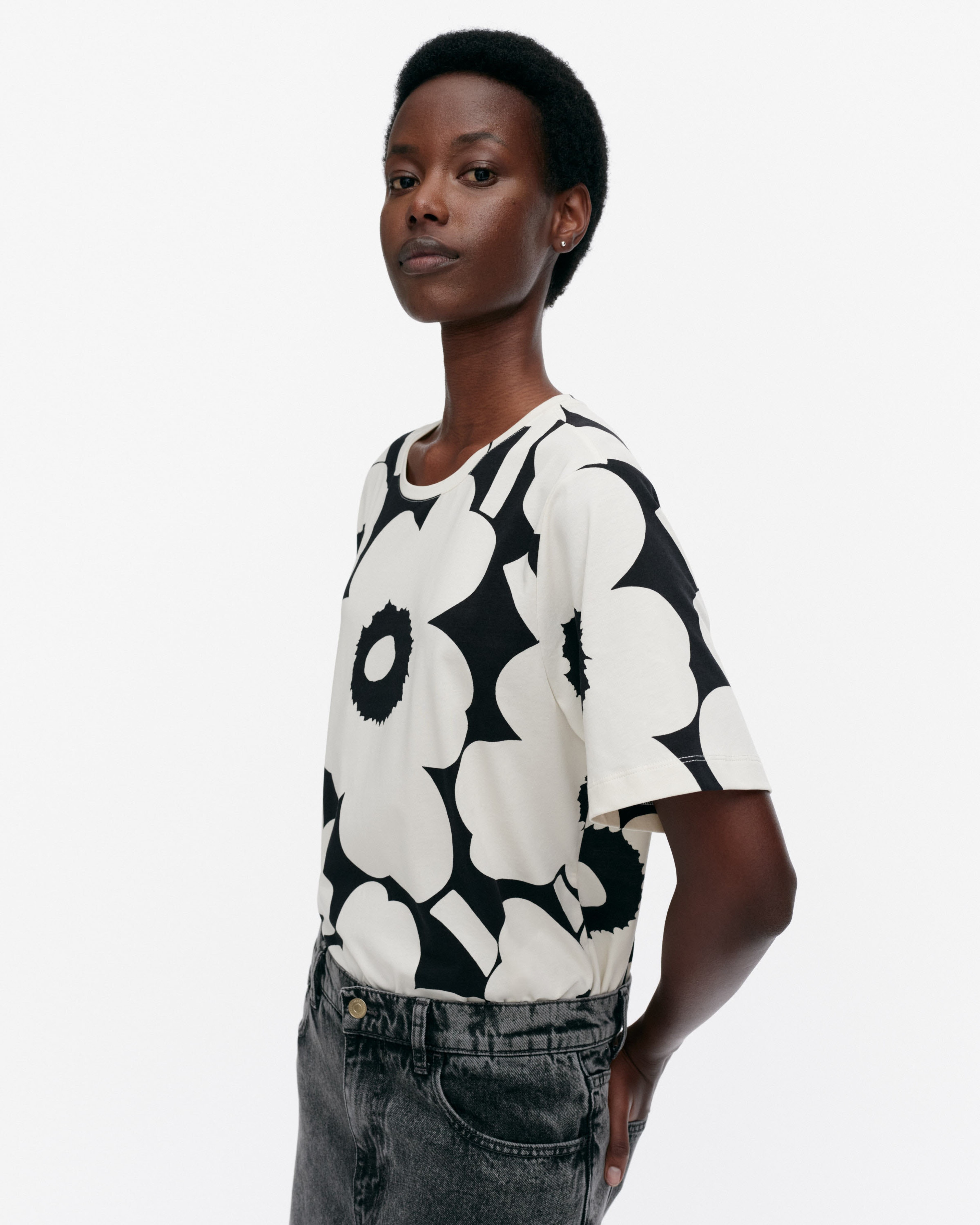 Tunnit Unikko, T-Shirt, Cremeweiß, Schwarz,