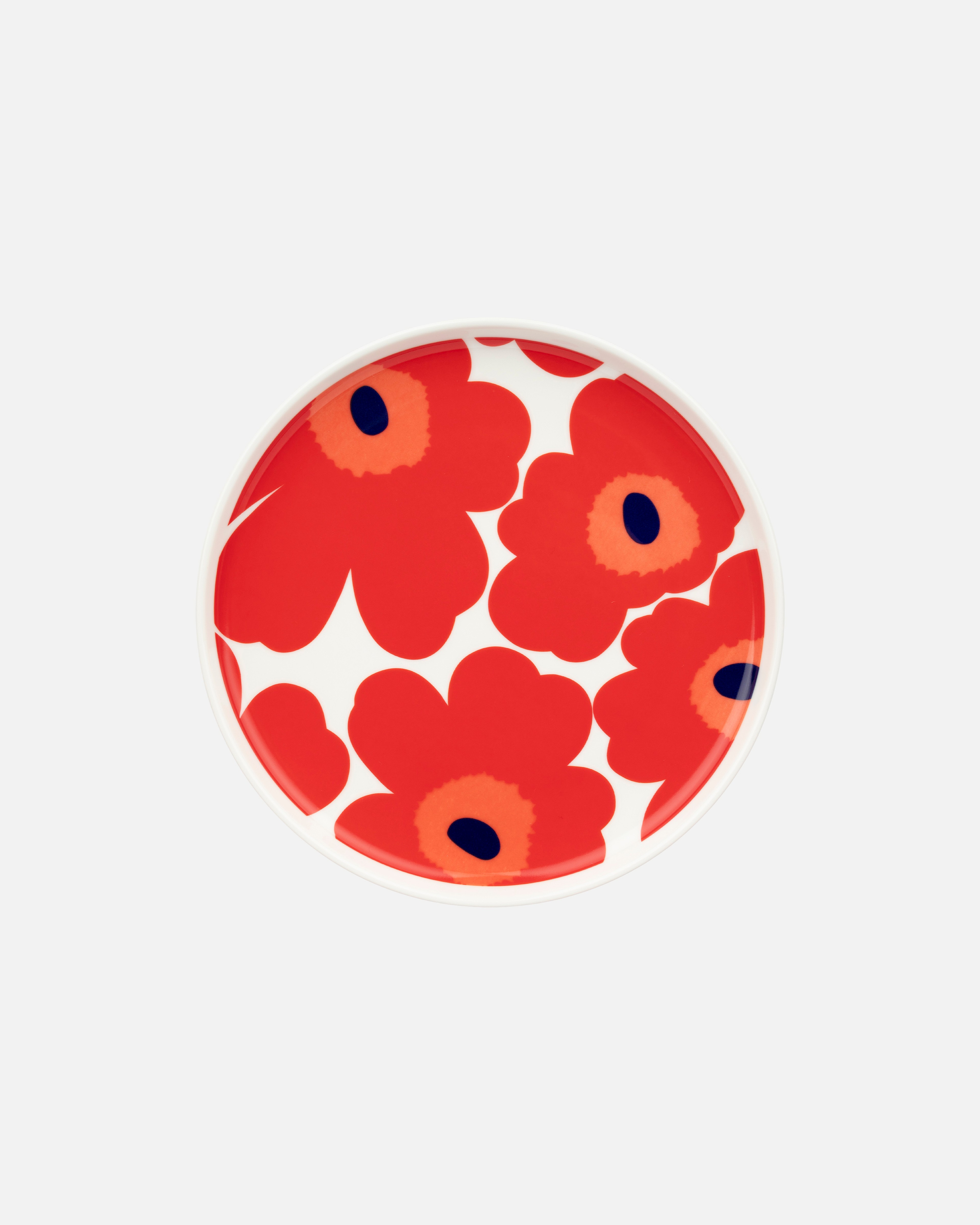 Oiva / Unikko, Plate 20 cm, white,red,blue,