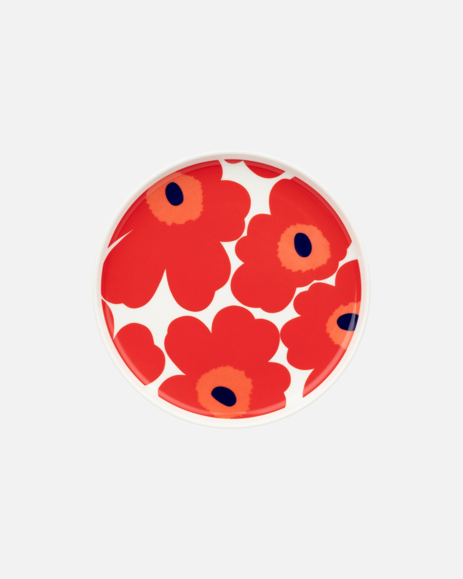 Oiva / Unikko, Salad plate, white, red, blue,