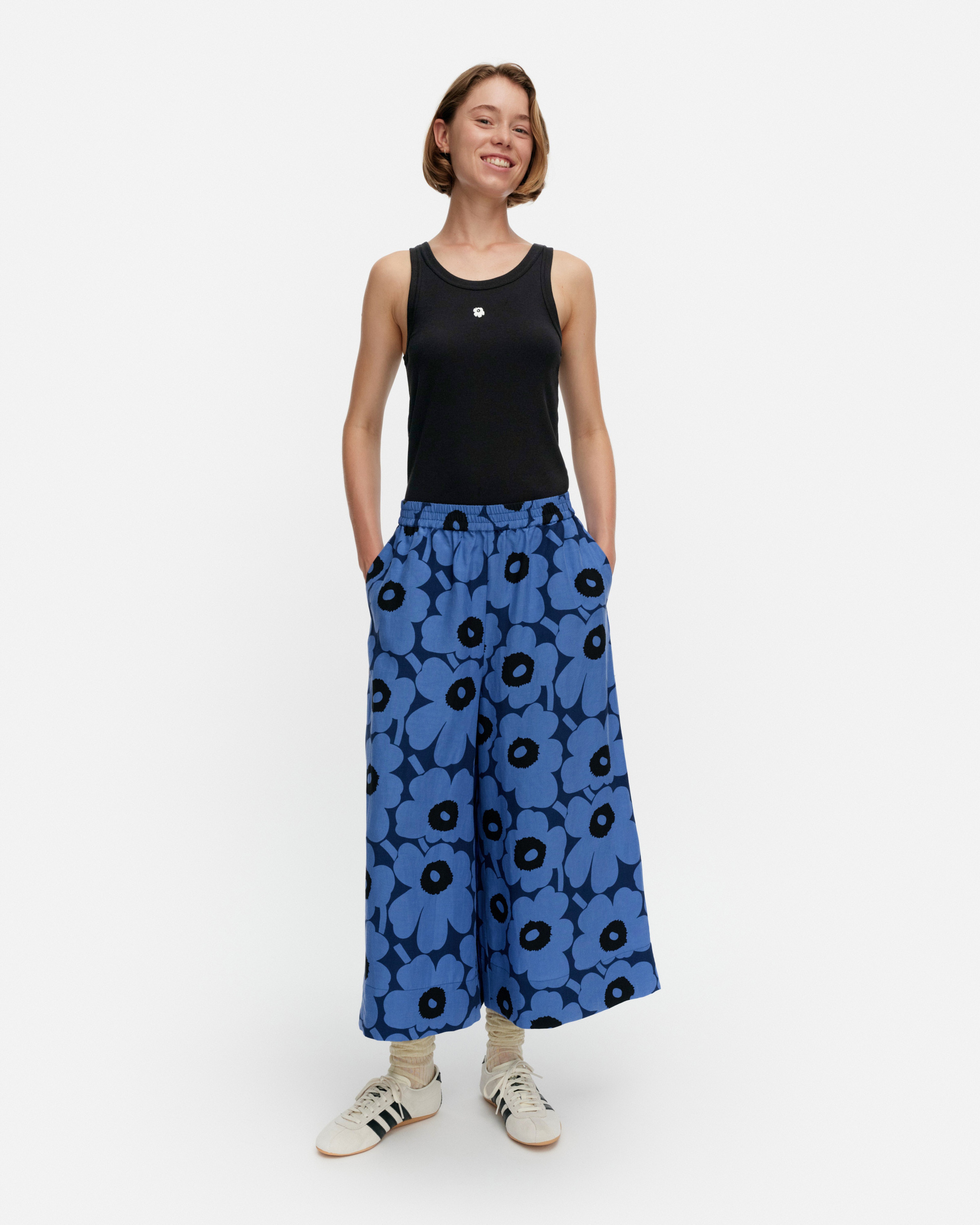 Kuvio Unikko, Trousers, blue, blue, black,