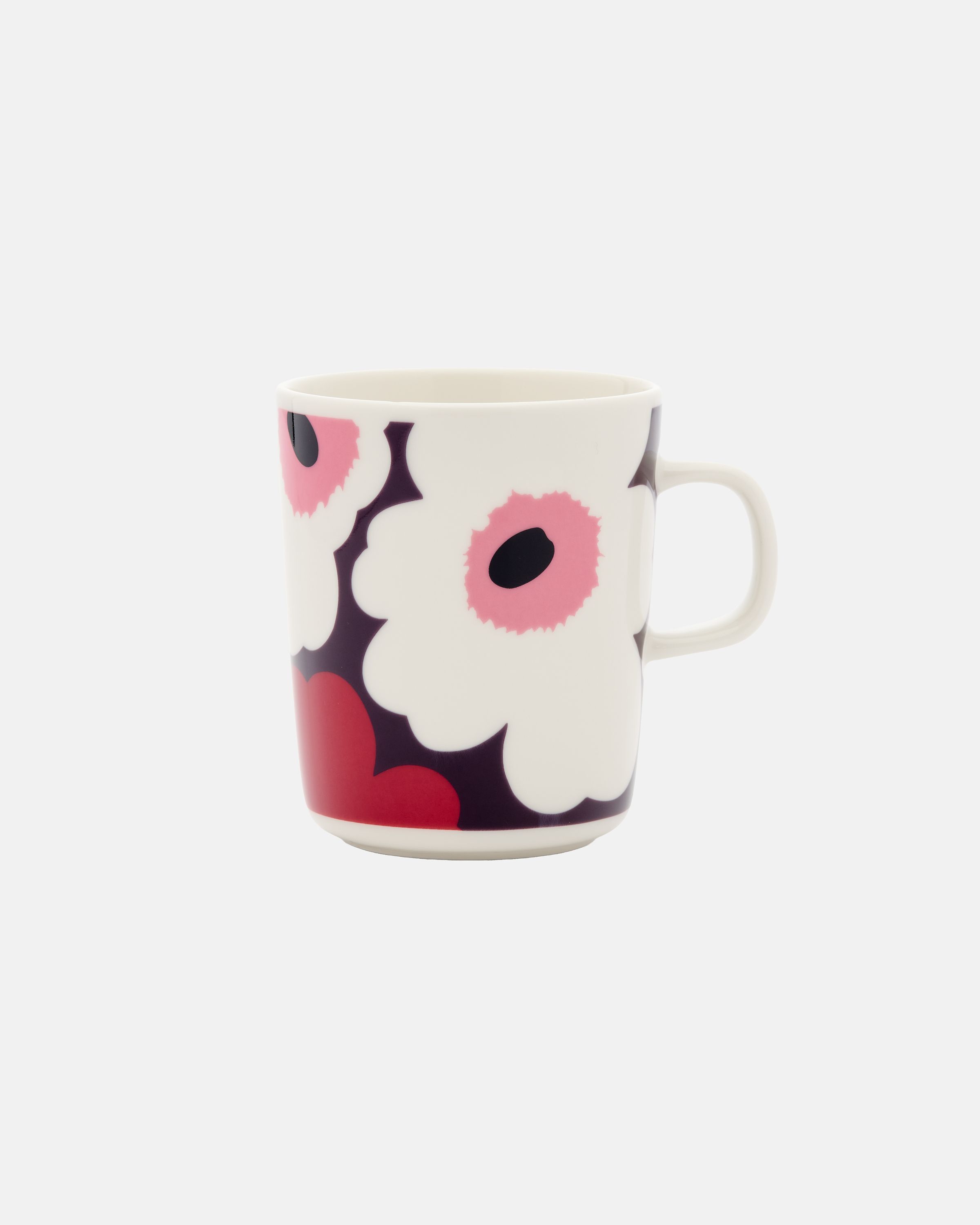 Oiva / Unikko Mug 2,5 dl white, plum, cranberry, pink | Marimekko