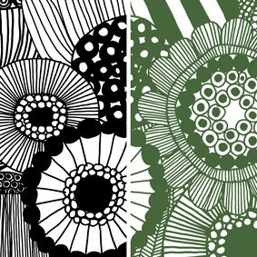 white, black, green