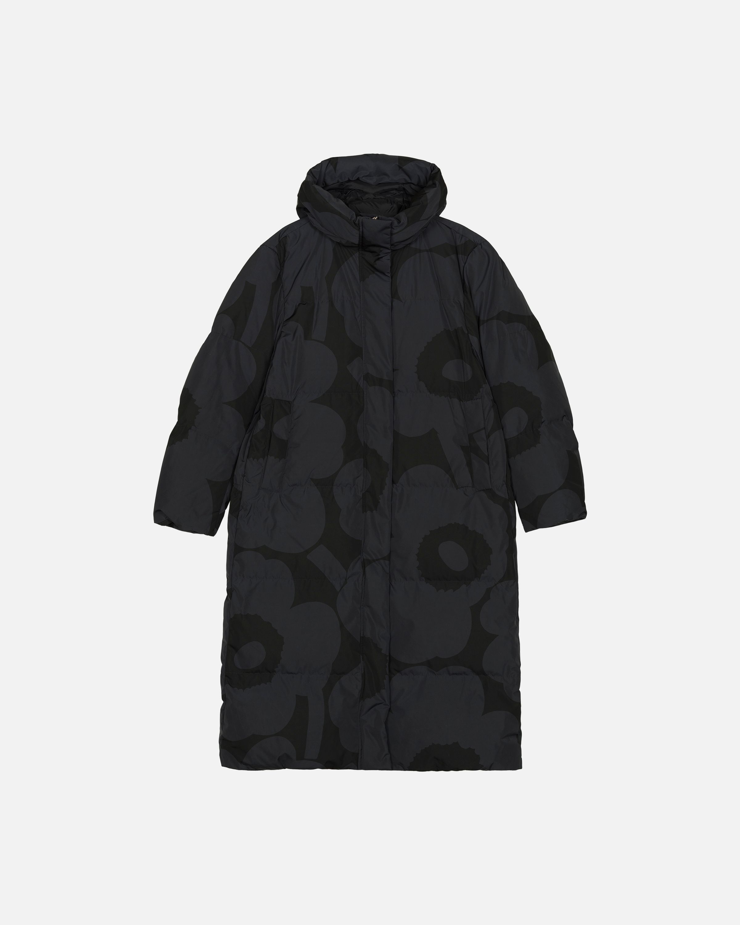 Taiottu Unikko Coat black, dark grey | Marimekko Taiottu Unikko Coat black, dark grey | Marimekko