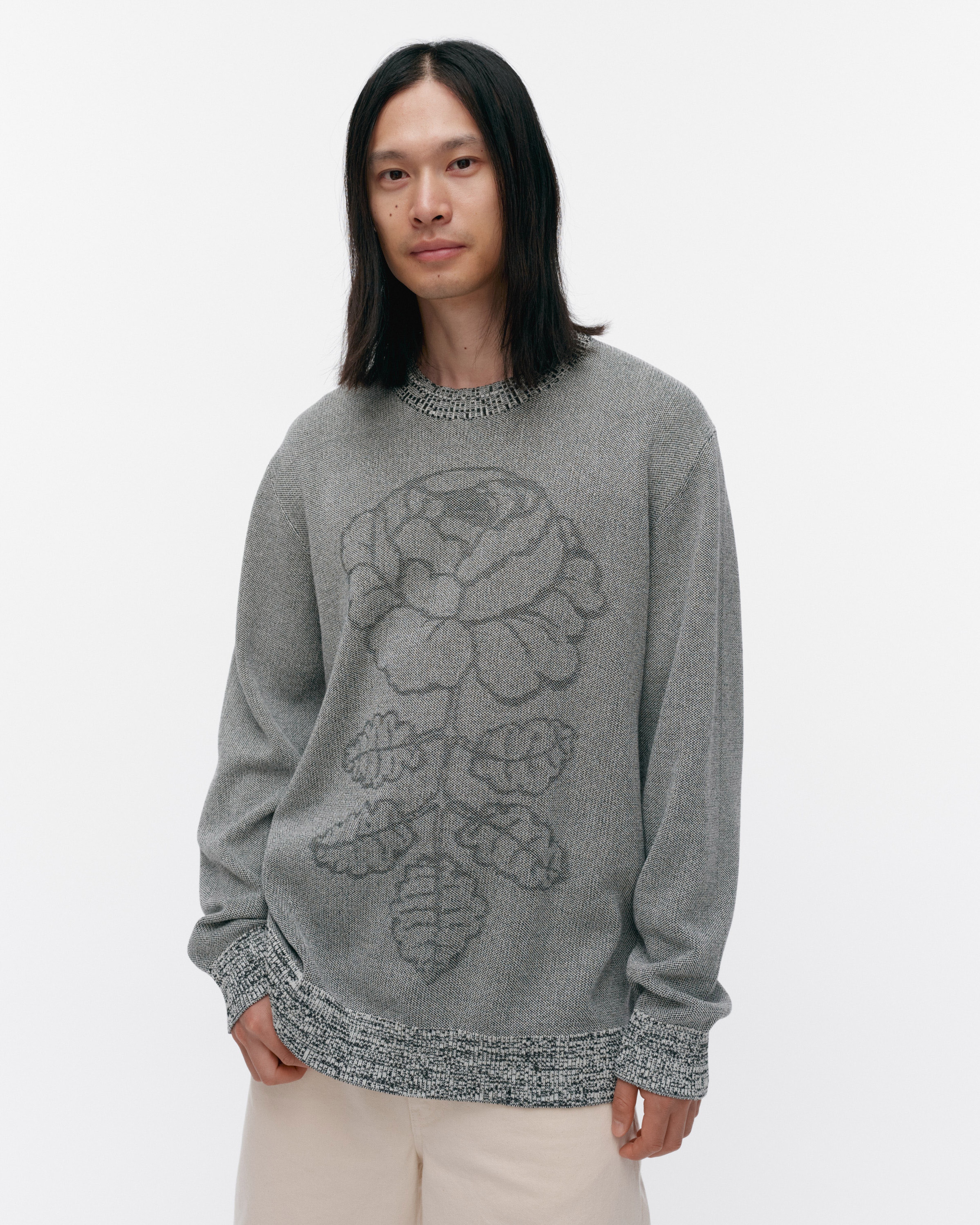 Lasi Vihkiruusu, Strickpullover aus Baumwolle, Schwarz, Cremeweiß,
