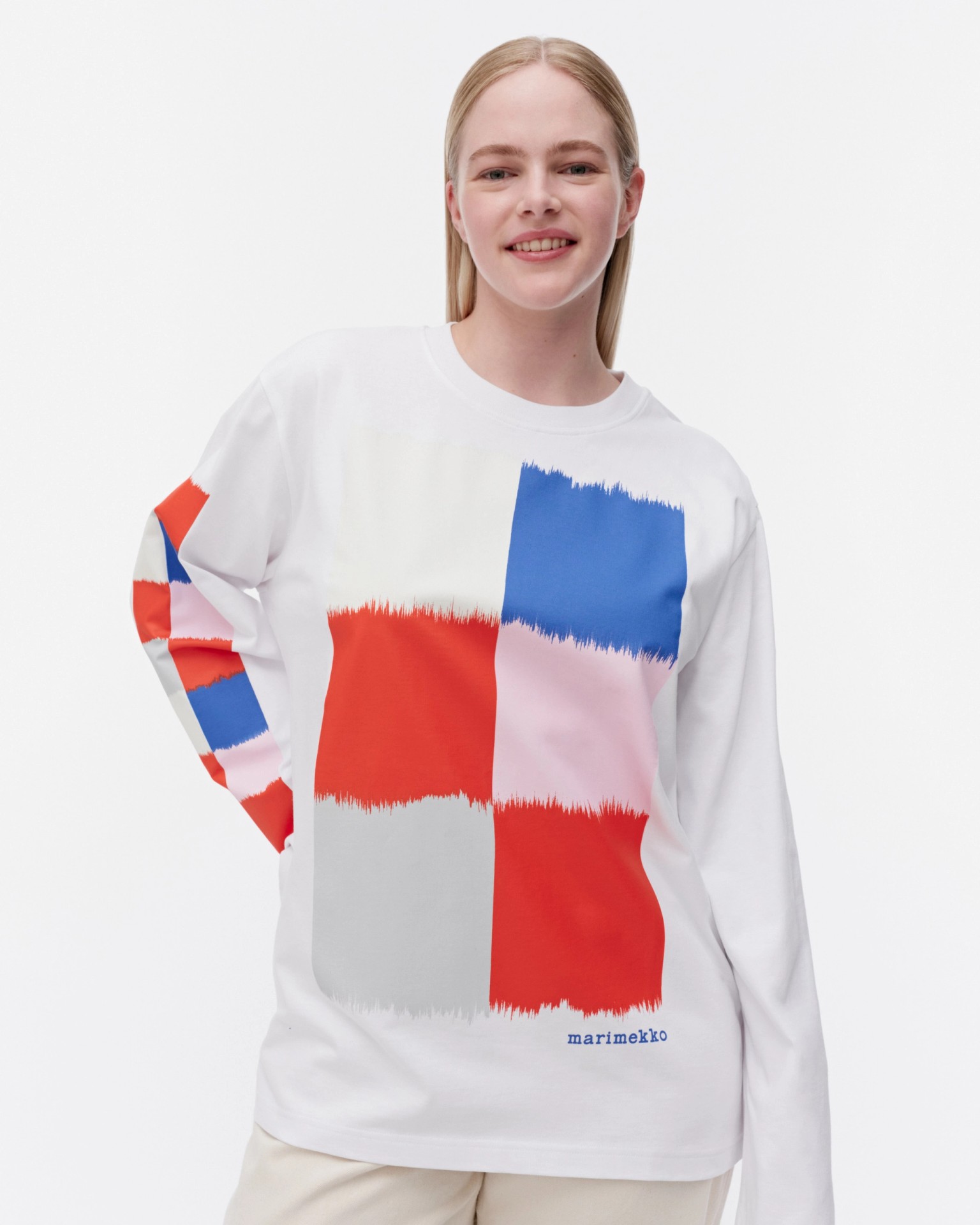 Biitti Ostjakki Placement, Kioski shirt, white, red, blue,