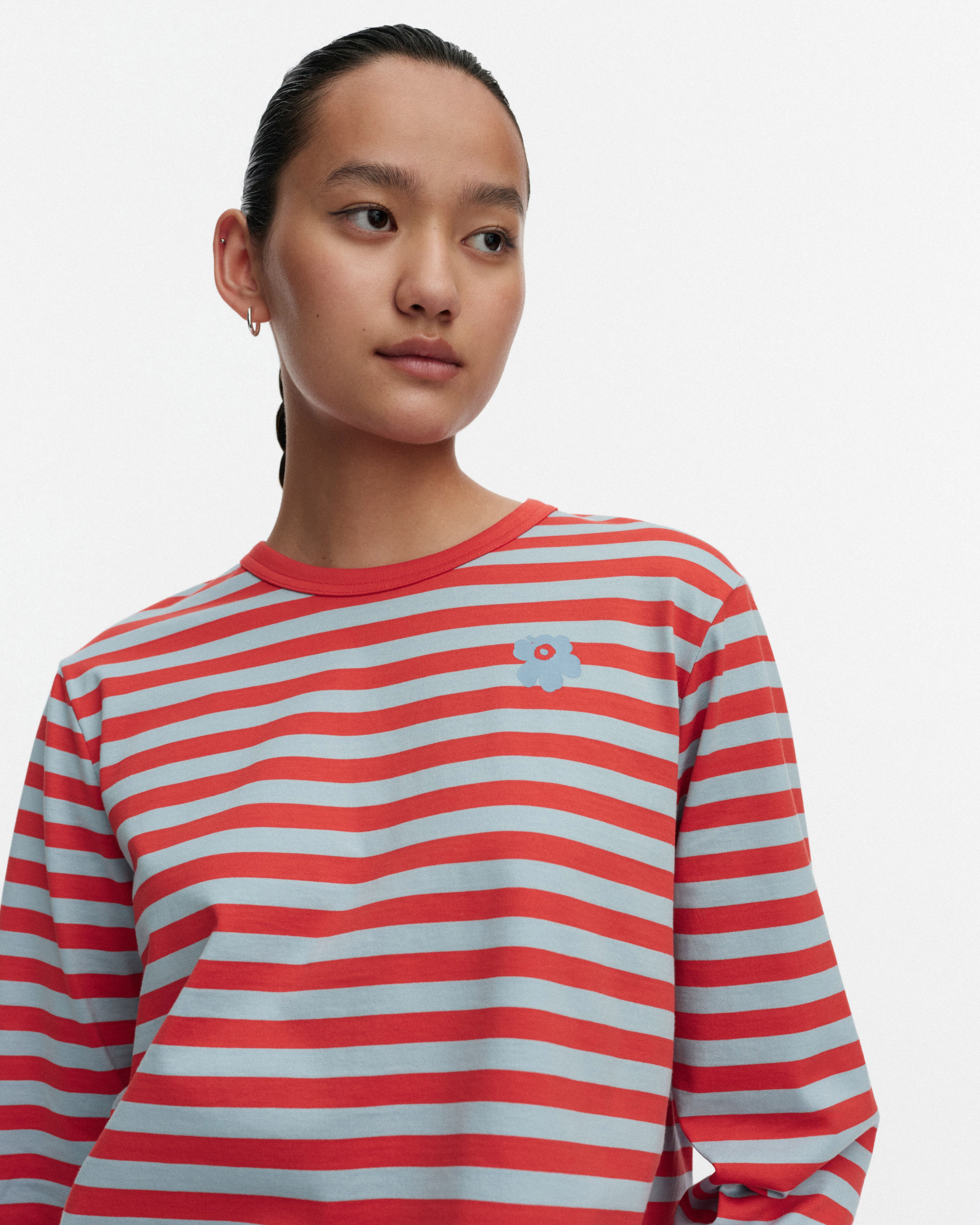 Tasaraita Unikko, Kioski jersey shirt, red, light blue,
