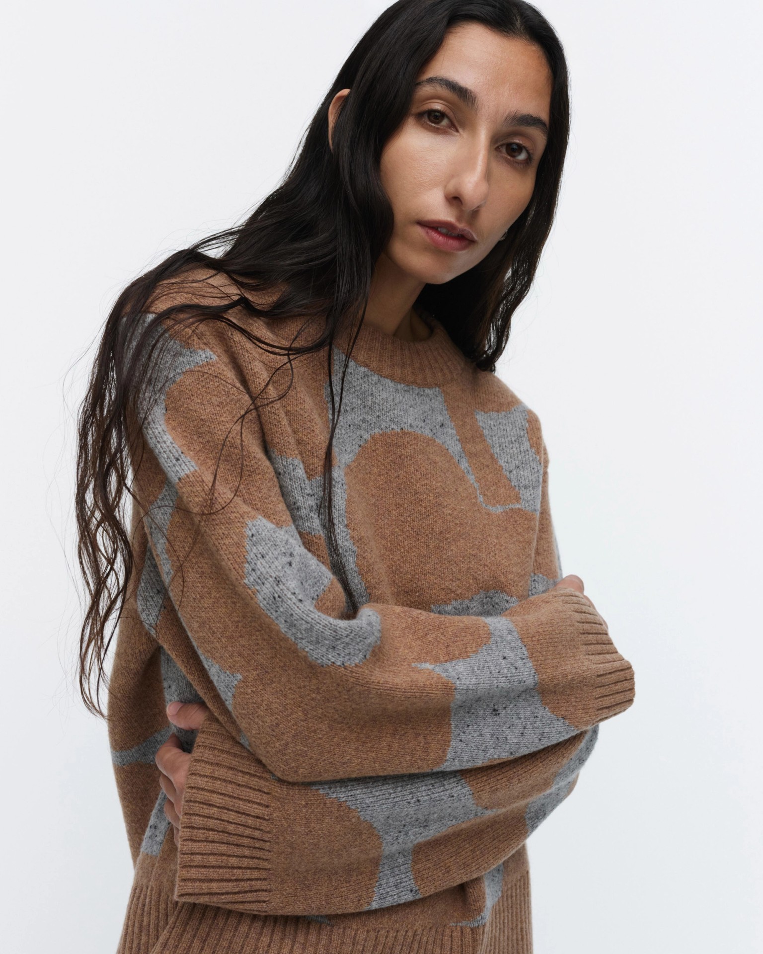 RWS Virtaus Unikko, Knitted wool pullover, light brown, grey,