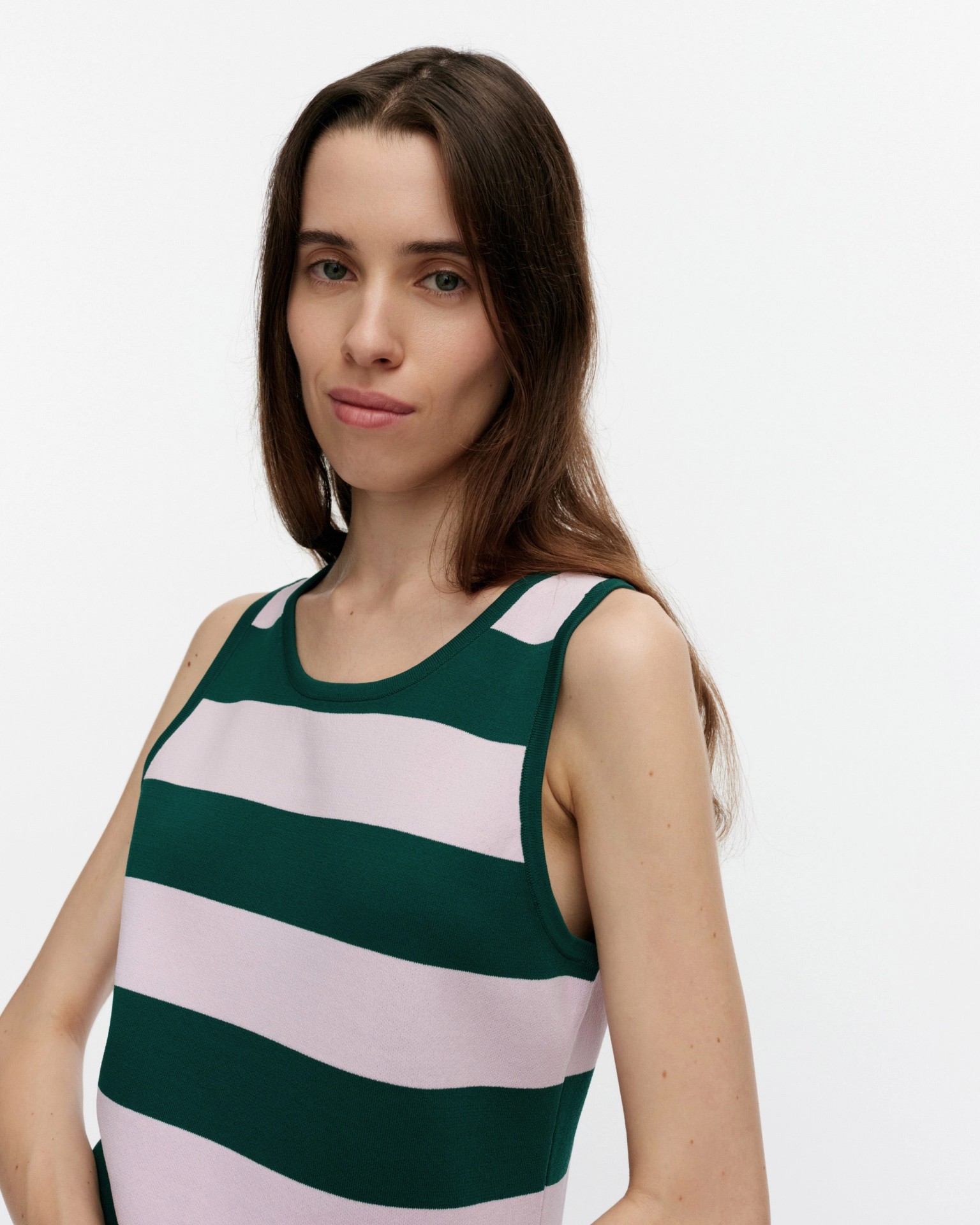 Protkotus, Knitted top, light pink, dark green,